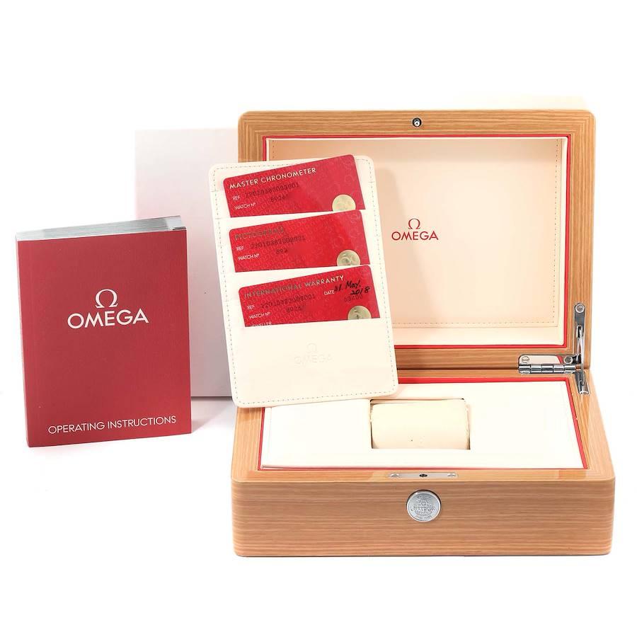 Omega Seamaster Aqua Terra Blau Zifferblatt Stahl Uhr 220.10.38.20.03.001 Box-Karte im Angebot 6