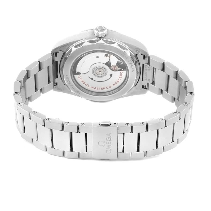 Omega Seamaster Aqua Terra Blau Zifferblatt Stahl Uhr 220.10.38.20.03.001 Box-Karte im Angebot 3