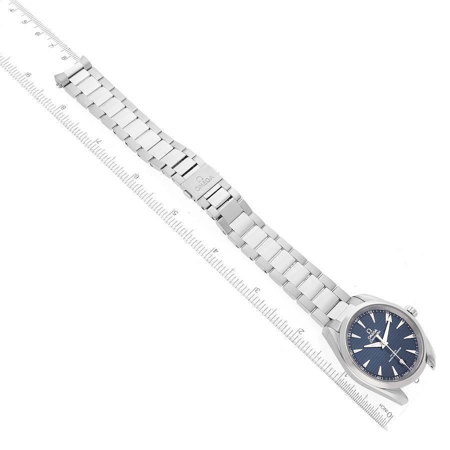 Omega Seamaster Aqua Terra Blau Zifferblatt Stahl Uhr 220.10.38.20.03.001 Box-Karte im Angebot 4