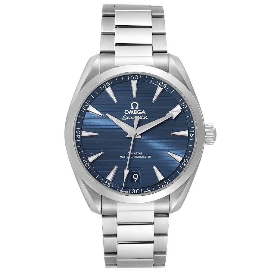 Omega Seamaster Aqua Terra Blue Dial Steel Watch 220.10.41.21.03.004 Unworn. Automatic self-winding movement. Stainless steel round case 41.0 mm in diameter. Case thickness 13.2. Transparent exhibition sapphire crystal case back. Stainless steel