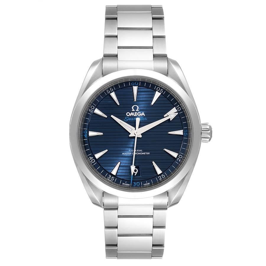 Omega Seamaster Aqua Terra Blue Dial Watch 220.10.41.21.03.001 Box Card. Automatic self-winding movement. Stainless steel round case 41.0 mm in diameter. Case thicknes 13.2. Transparent case back. Stainless steel smooth bezel. Scratch resistant