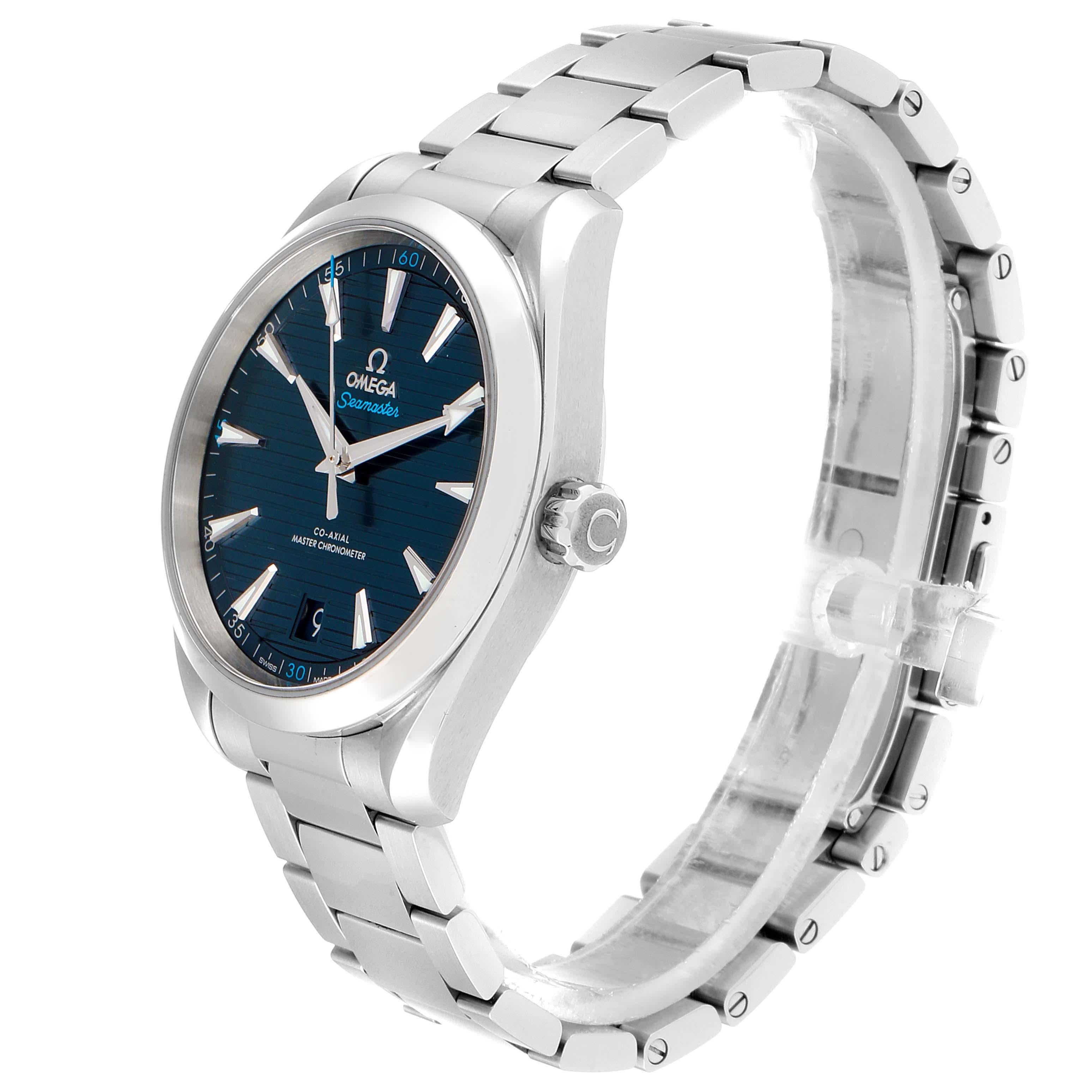 Men's Omega Seamaster Aqua Terra Blue Dial Watch 220.10.41.21.03.001 Box Card For Sale