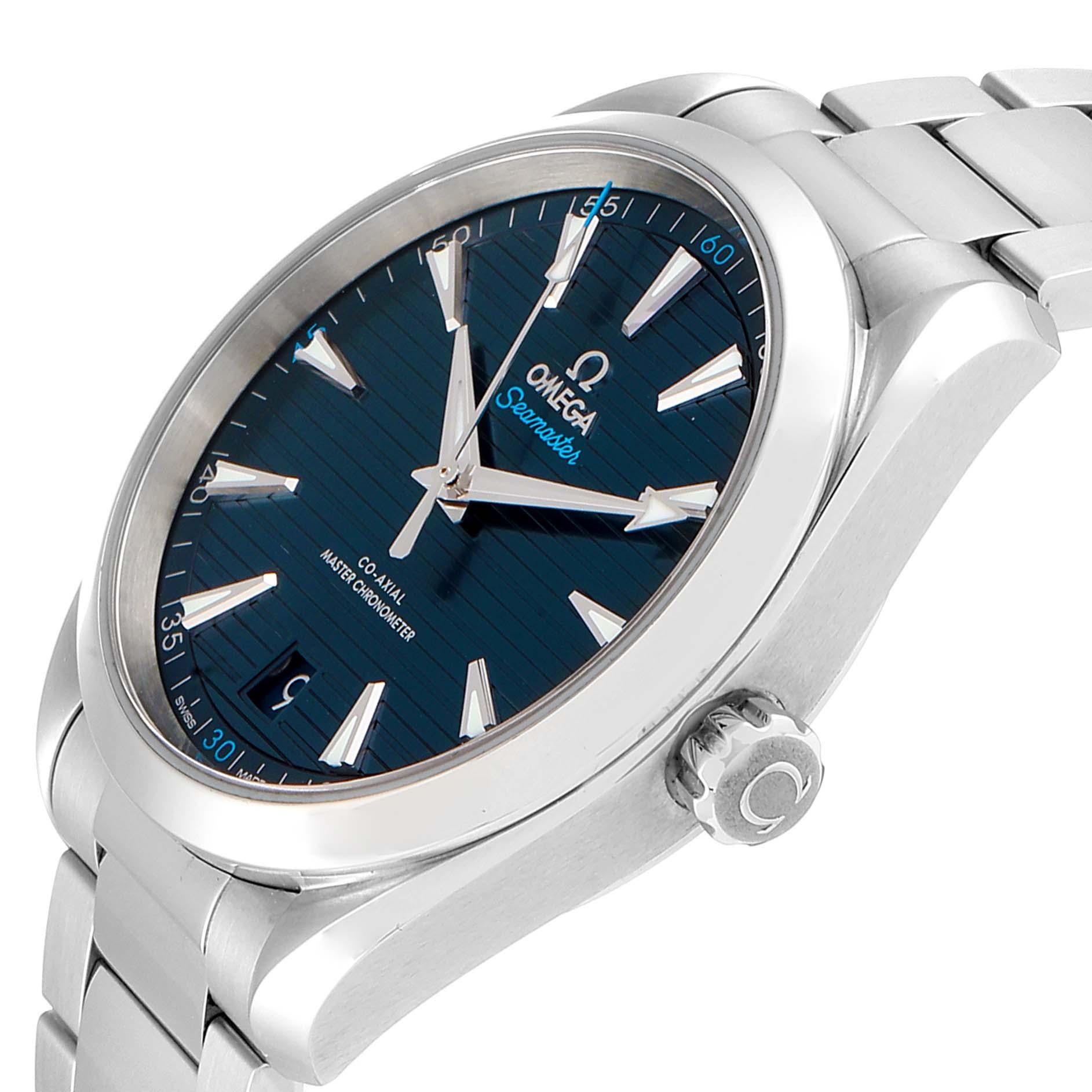Omega Seamaster Aqua Terra Blue Dial Watch 220.10.41.21.03.001 Box Card For Sale 1