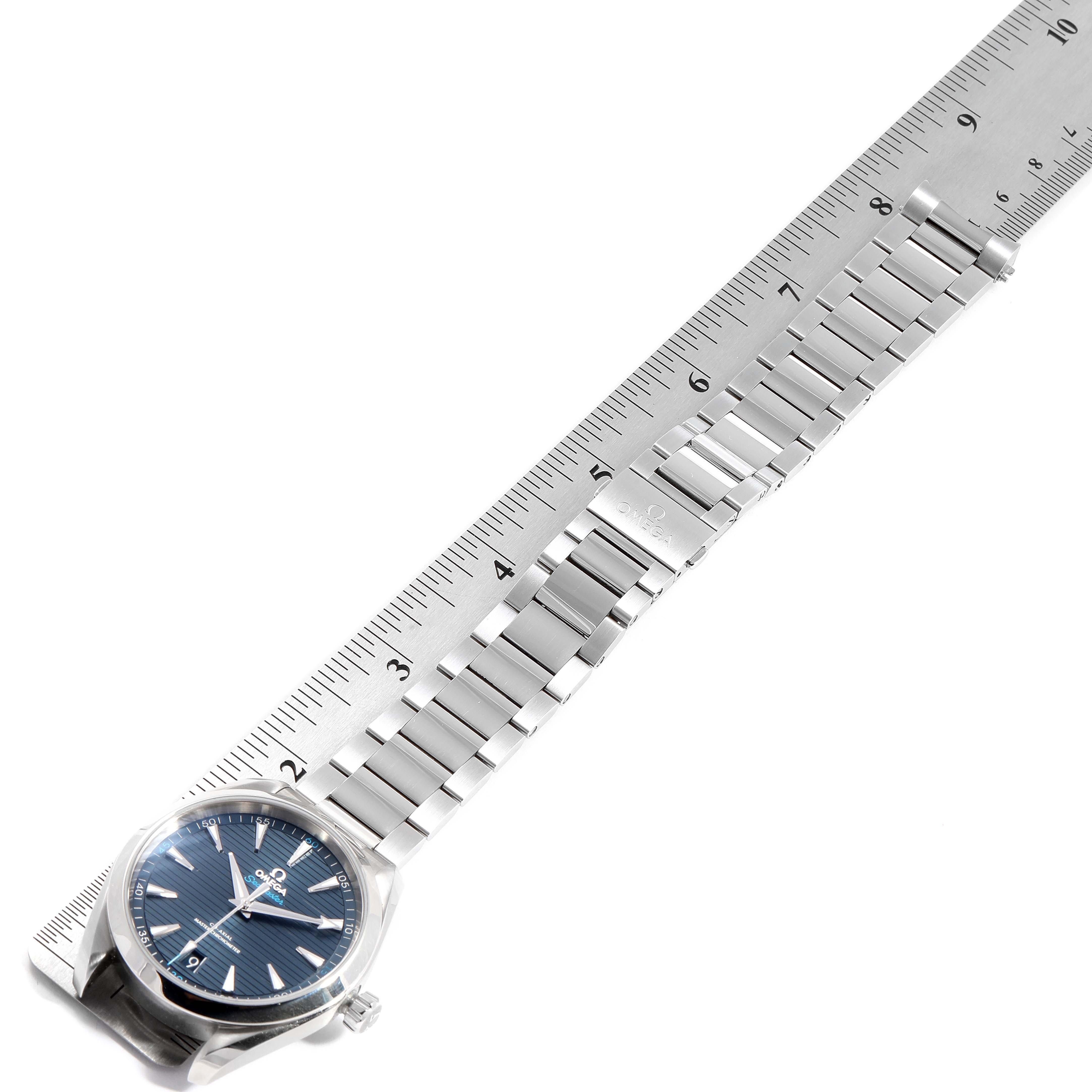 Omega Seamaster Aqua Terra Blue Dial Watch 220.10.41.21.03.001 Box Card For Sale 4