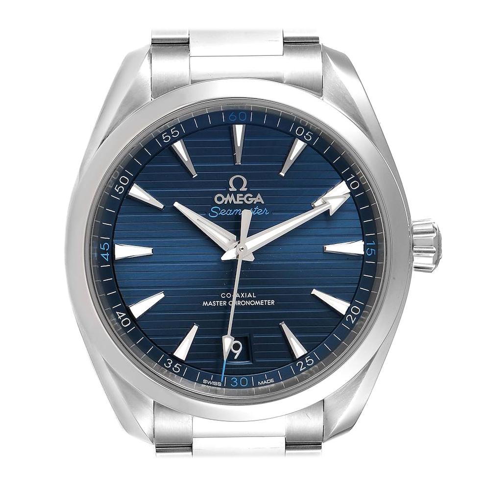 Omega Seamaster Aqua Terra Blue Dial Watch 220.10.41.21.03.001 Box Card For Sale