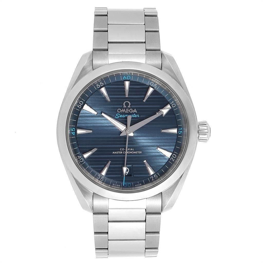 Omega Seamaster Aqua Terra Blue Dial Watch 220.10.41.21.03.001 In Excellent Condition For Sale In Atlanta, GA