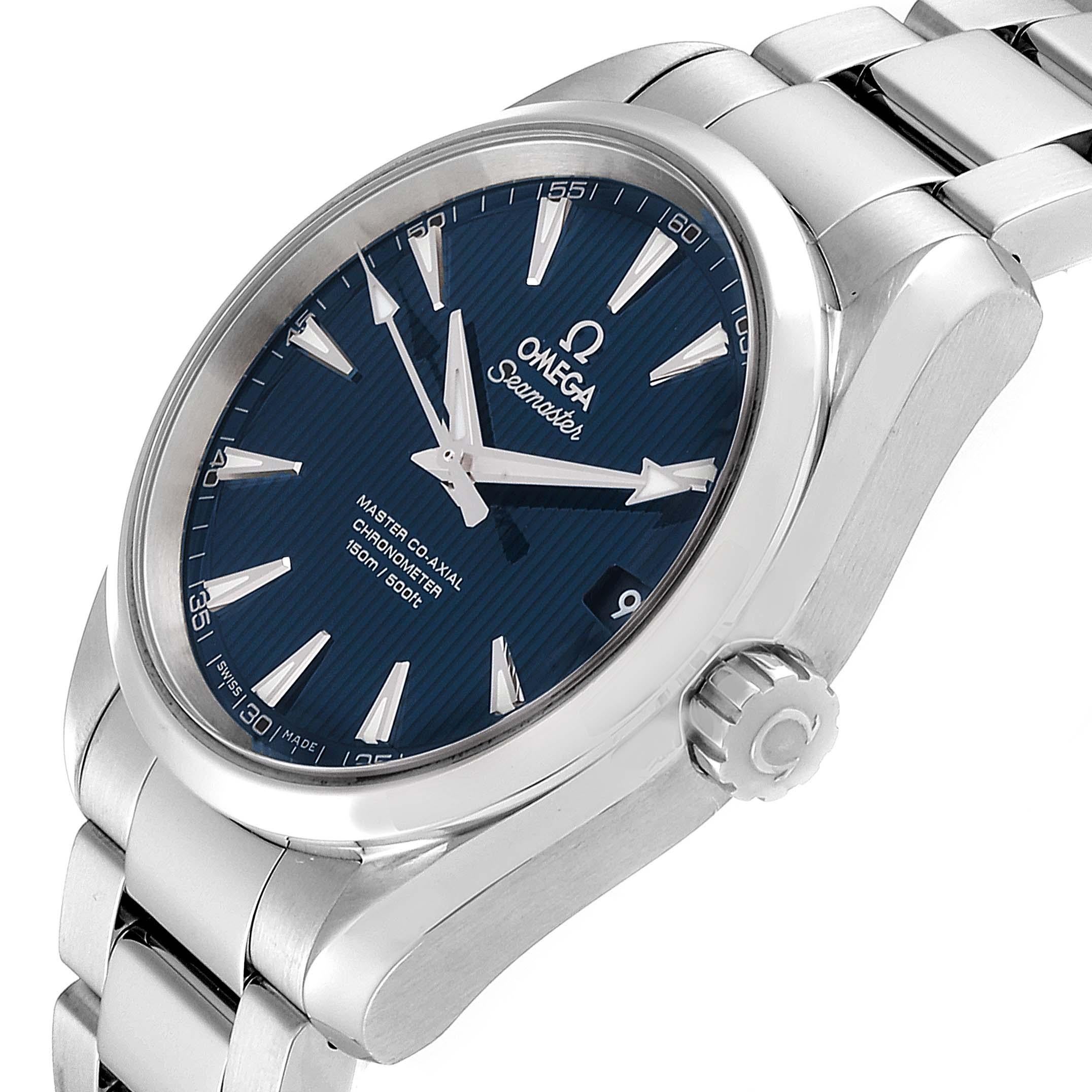 Omega Seamaster Aqua Terra Blue Dial Watch 231.10.39.21.03.002 Box Card For Sale 1