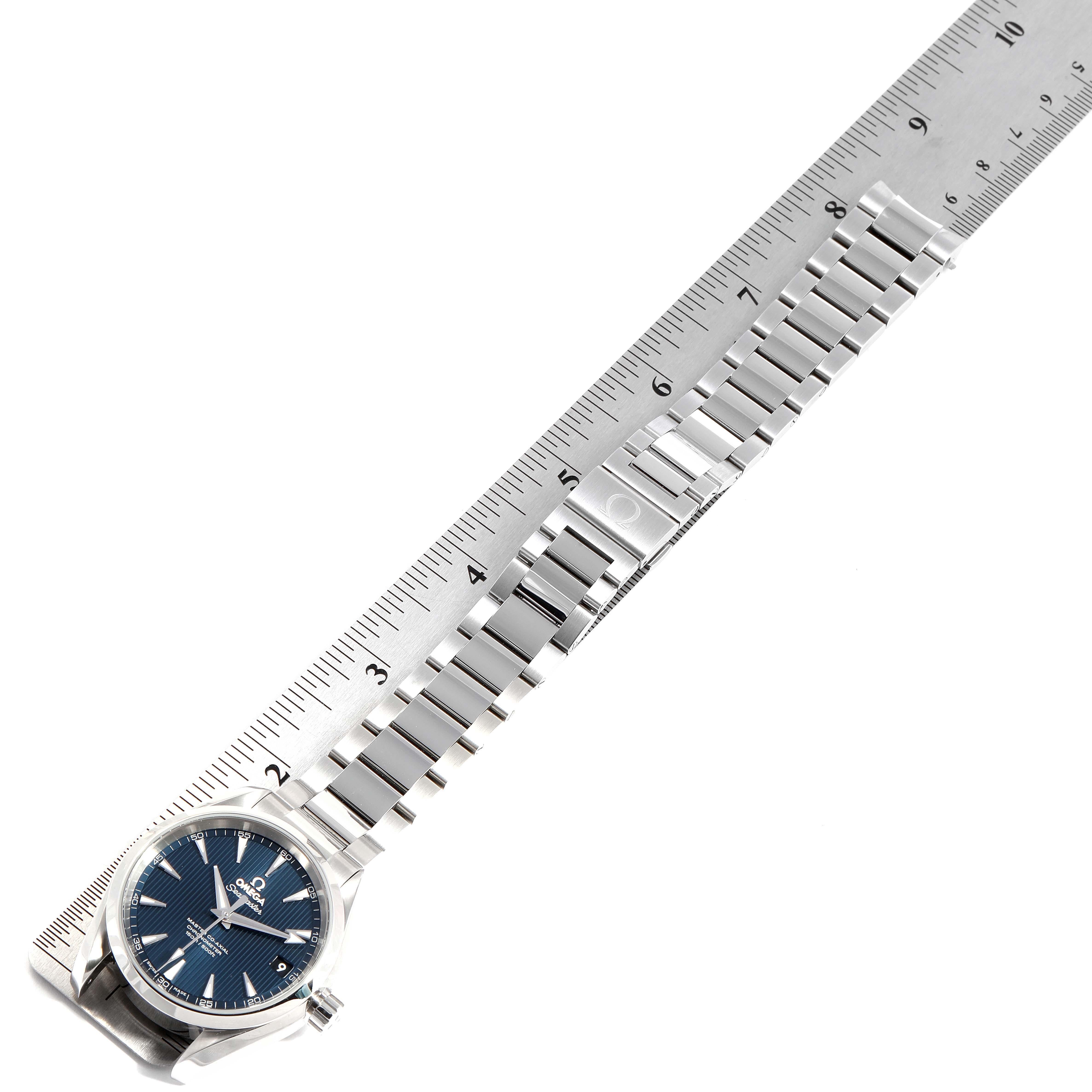 Omega Seamaster Aqua Terra Blue Dial Watch 231.10.39.21.03.002 Box Card For Sale 4