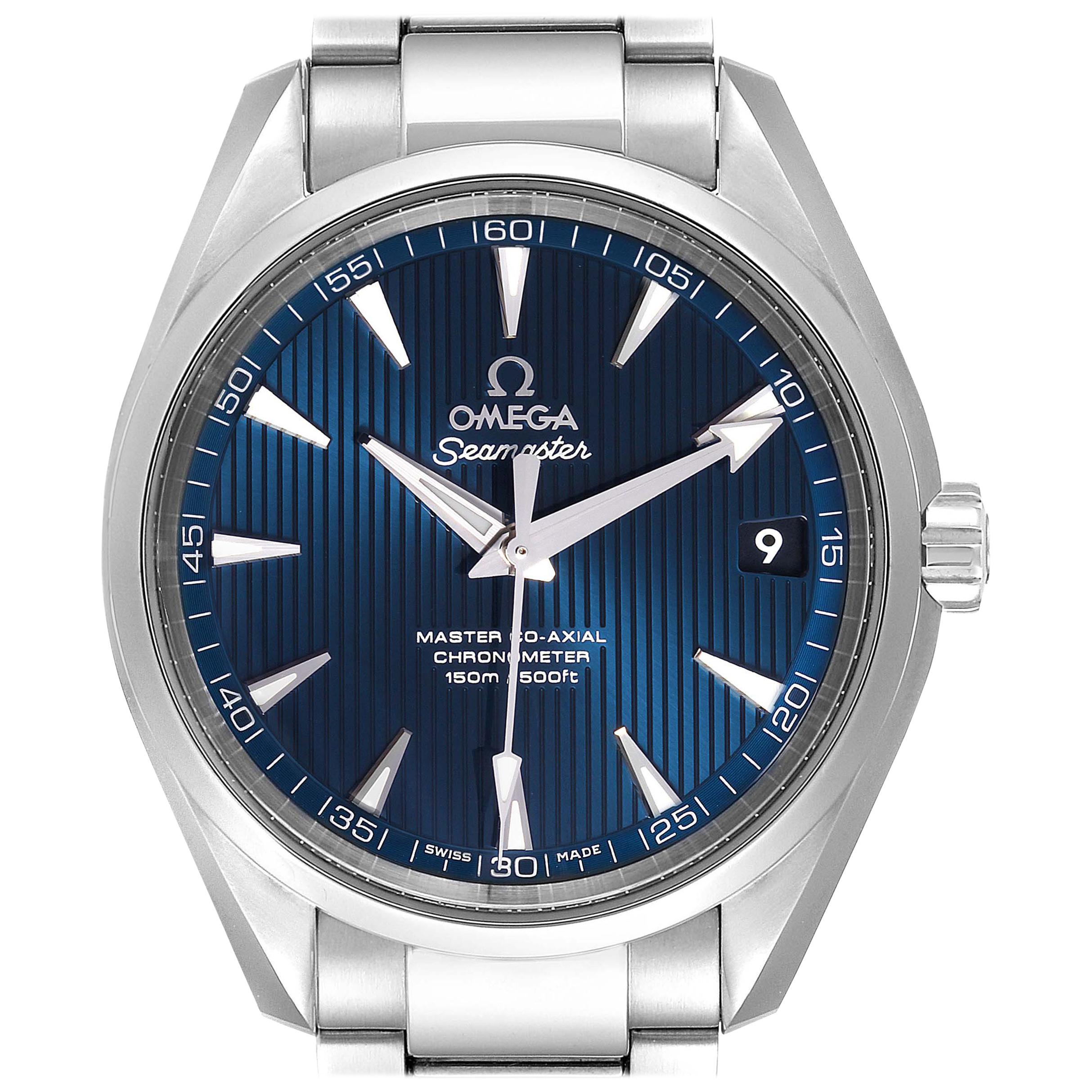 Omega Seamaster Aqua Terra Blue Dial Watch 231.10.39.21.03.002 Box Card For Sale