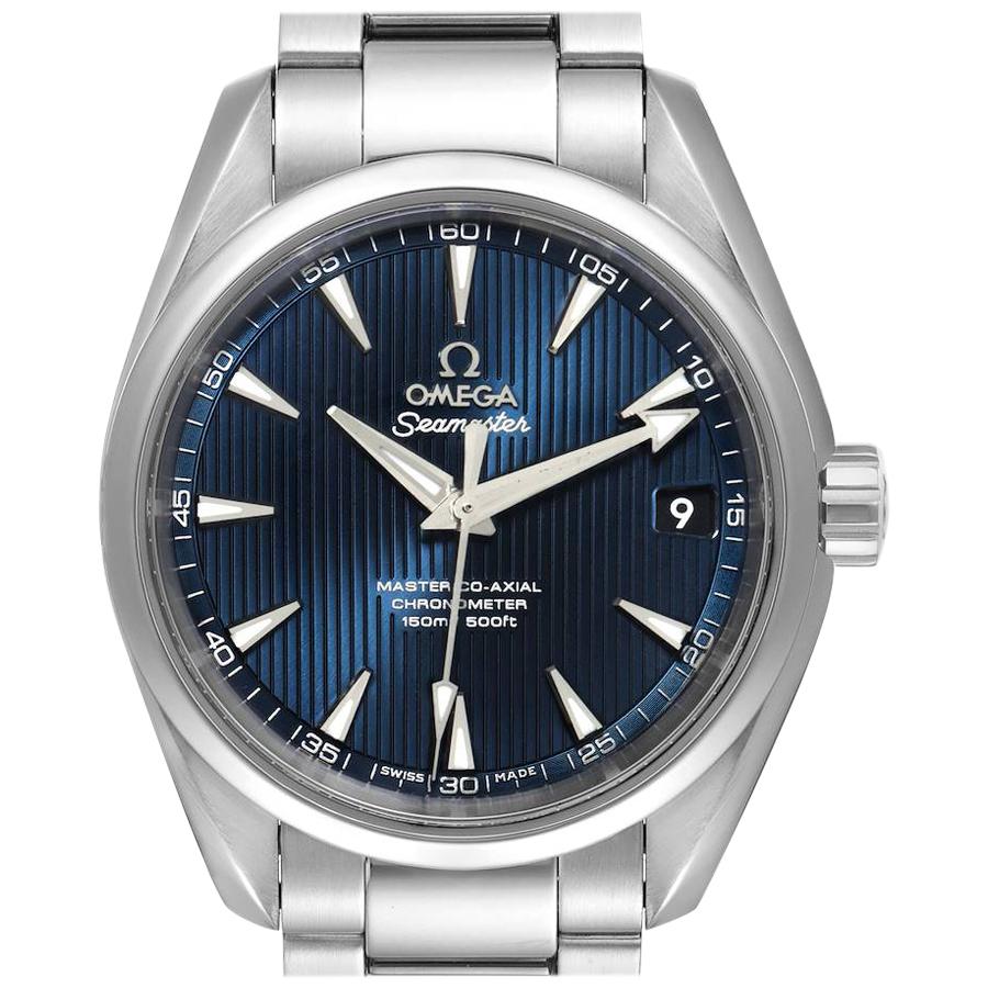 Omega Seamaster Aqua Terra Blue Dial Watch 231.10.39.21.03.002 Box Card For Sale