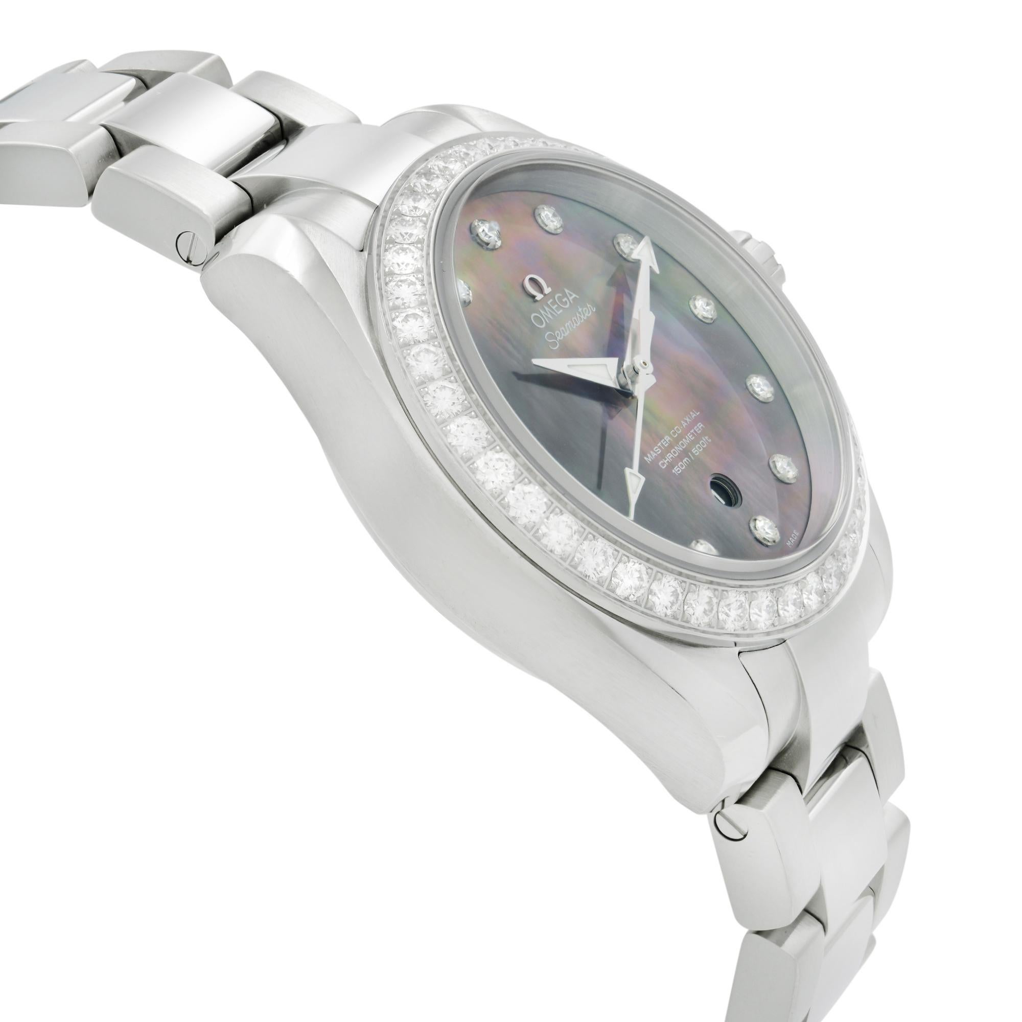 Women's Omega Seamaster Aqua Terra Diamond MOP Dial Ladies Watch 231.15.34.20.57.001 For Sale