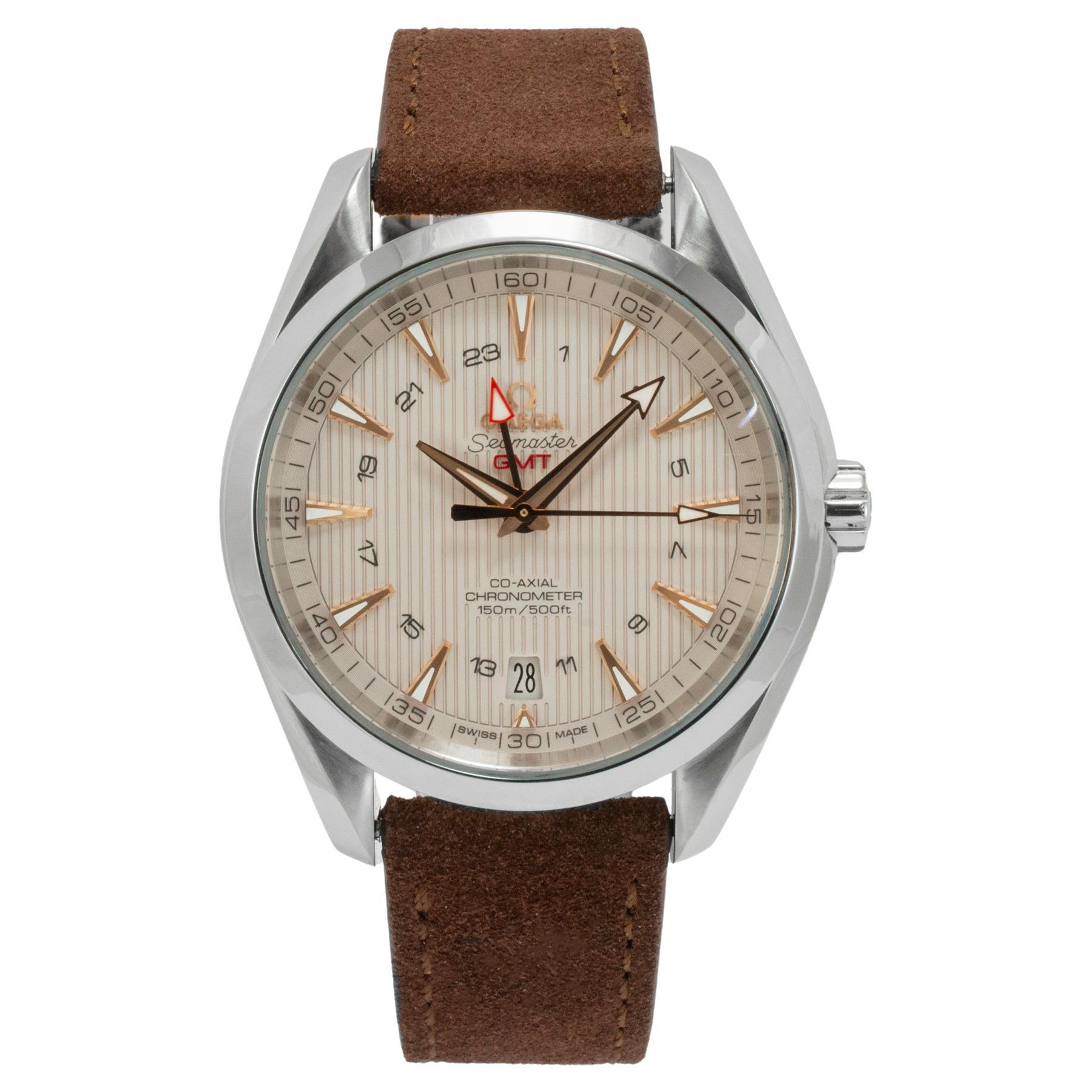 Omega Seamaster Aqua Terra Gmt 43MM 231.13.43.22.02.004 Silver Dial Steel Watch For Sale