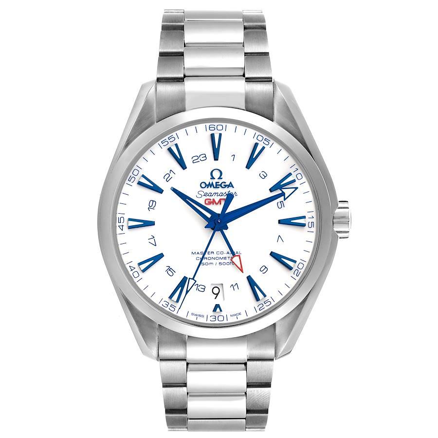 Omega Seamaster Aqua Terra GMT Good Planet Titanium Mens Watch 231.90.43.22.04.001 Box Card. Automatic self-winding movement with Co-Axial Escapement for greater precision. GMT with time zone function. Silicon balance-spring on free sprung-balance,