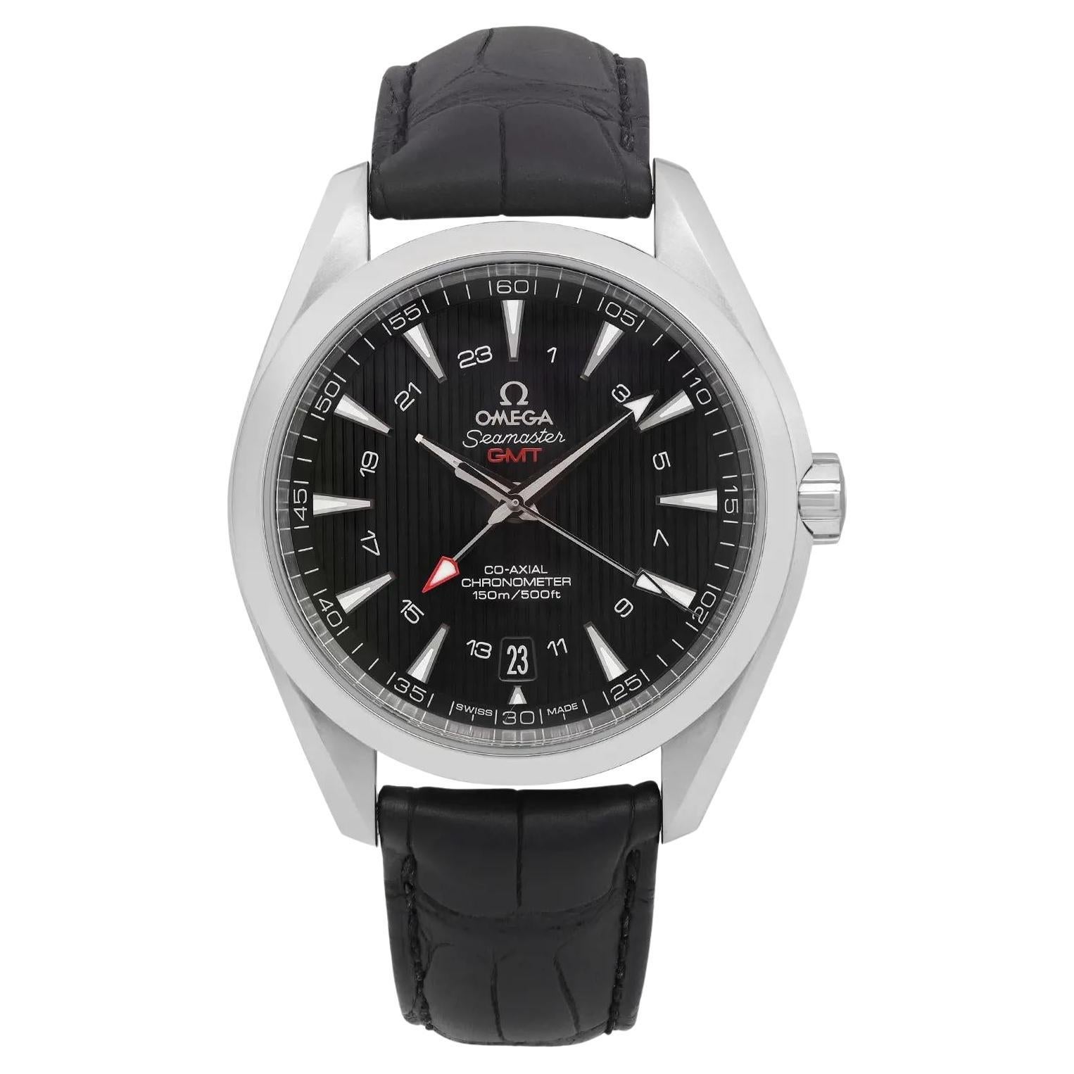 Omega Seamaster Aqua Terra GMT Steel Black Dial Mens Watch 231.13.43.22.01.001 For Sale