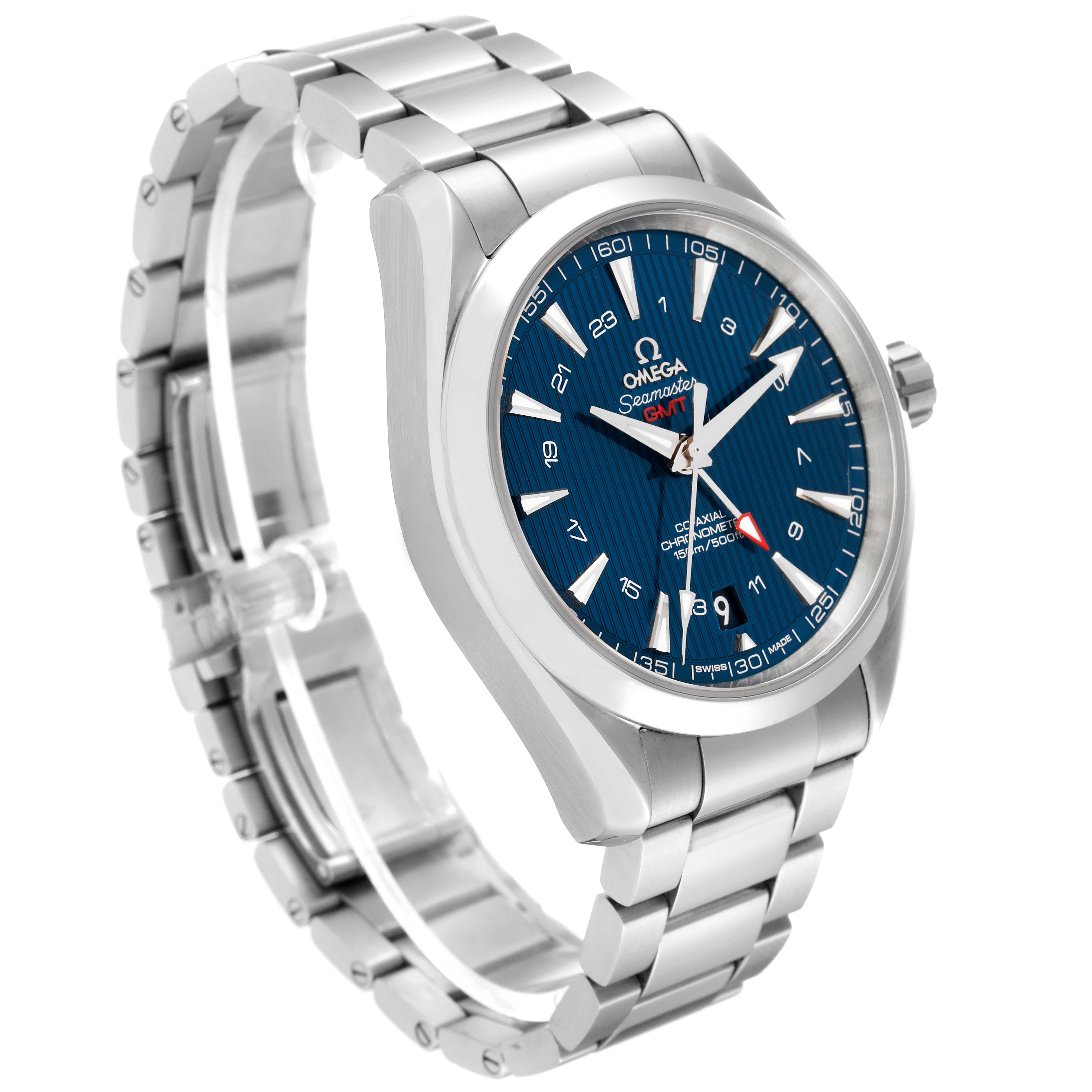 Omega Seamaster Aqua Terra GMT Acciaio Orologio Uomo 231.10.43.22.03.001 Scheda Box In condizioni ottime a Atlanta, GA