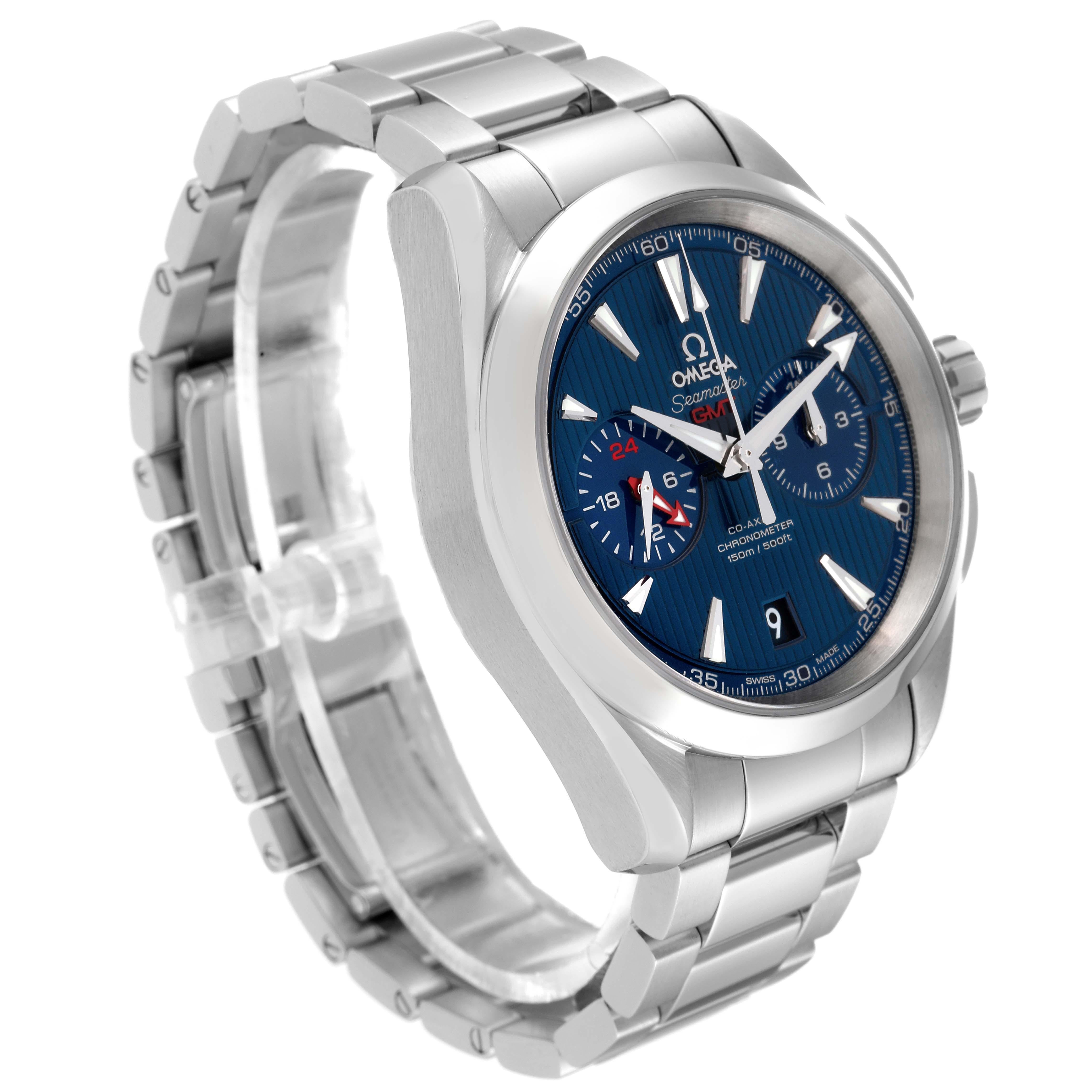 Omega Seamaster Aqua Terra GMT Stahl-Herrenuhr 231.10.43.52.03.001 im Zustand „Hervorragend“ in Atlanta, GA