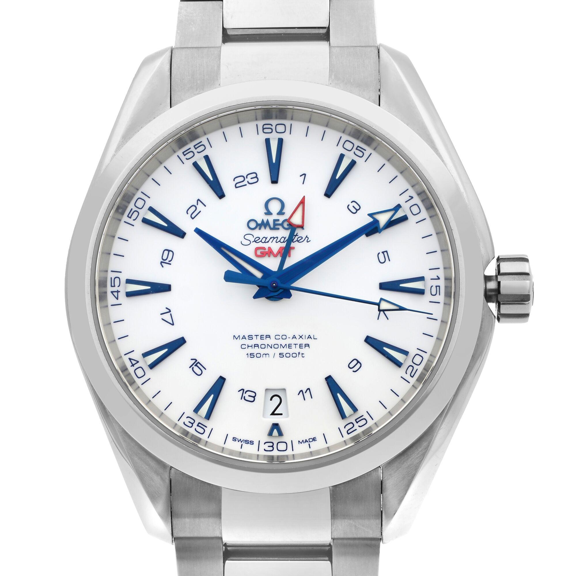 This brand new Omega Seamaster  231.90.43.22.04.001 is a beautiful men's timepiece that is powered by an automatic movement which is cased in a titanium case. It has a round shape face, date dial and has hand sticks style markers. It is completed