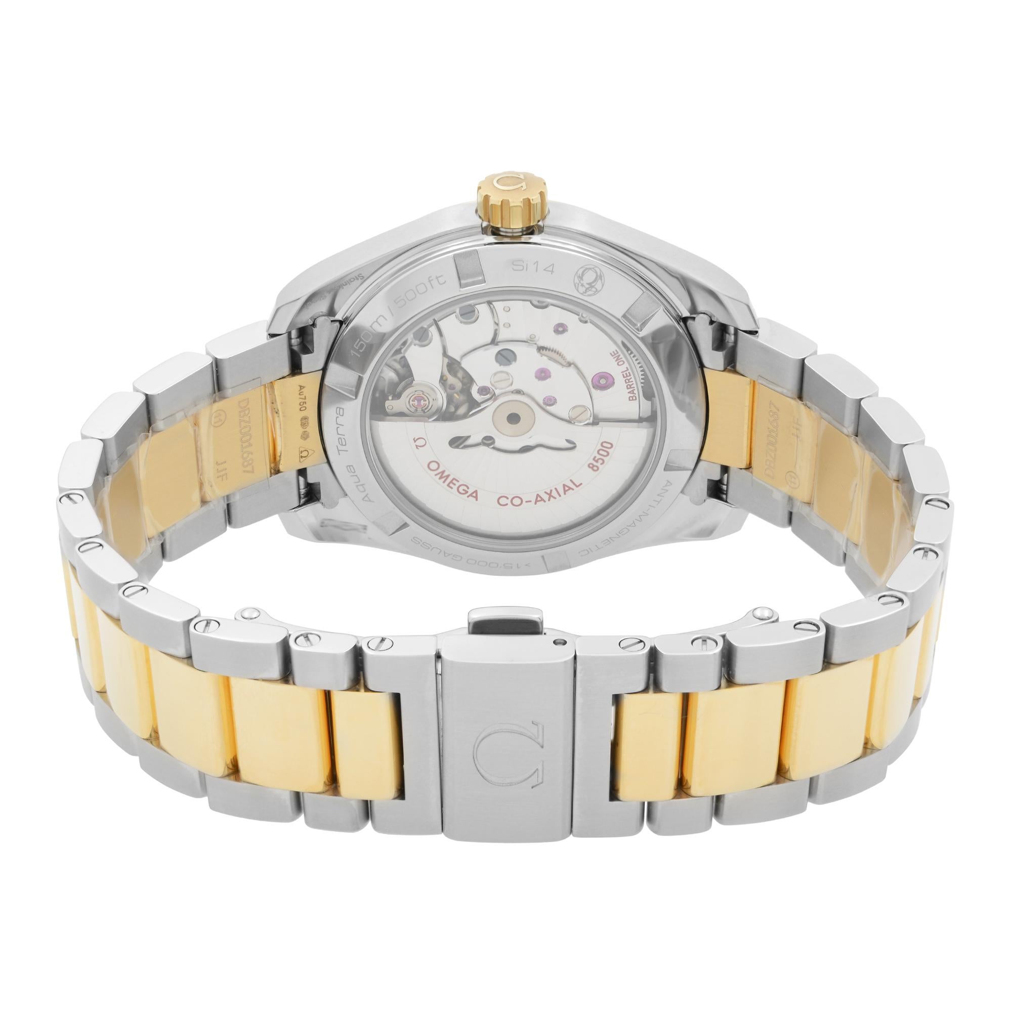 Omega Seamaster Aqua Terra Gold Diamond MOP Dial Mens Watch 231.25.39.21.55.002 In New Condition In New York, NY