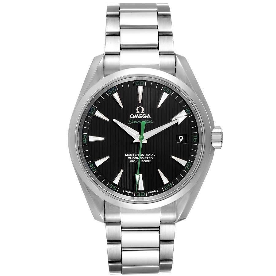Omega Seamaster Aqua Terra Golf Edition Herrenuhr 231.10.42.21.01.004. Automatisches Uhrwerk mit Selbstaufzug. Rundes Edelstahlgehäuse mit einem Durchmesser von 41,5 mm. Transparenter Gehäuseboden. Glatte Lünette aus Edelstahl. Kratzfestes