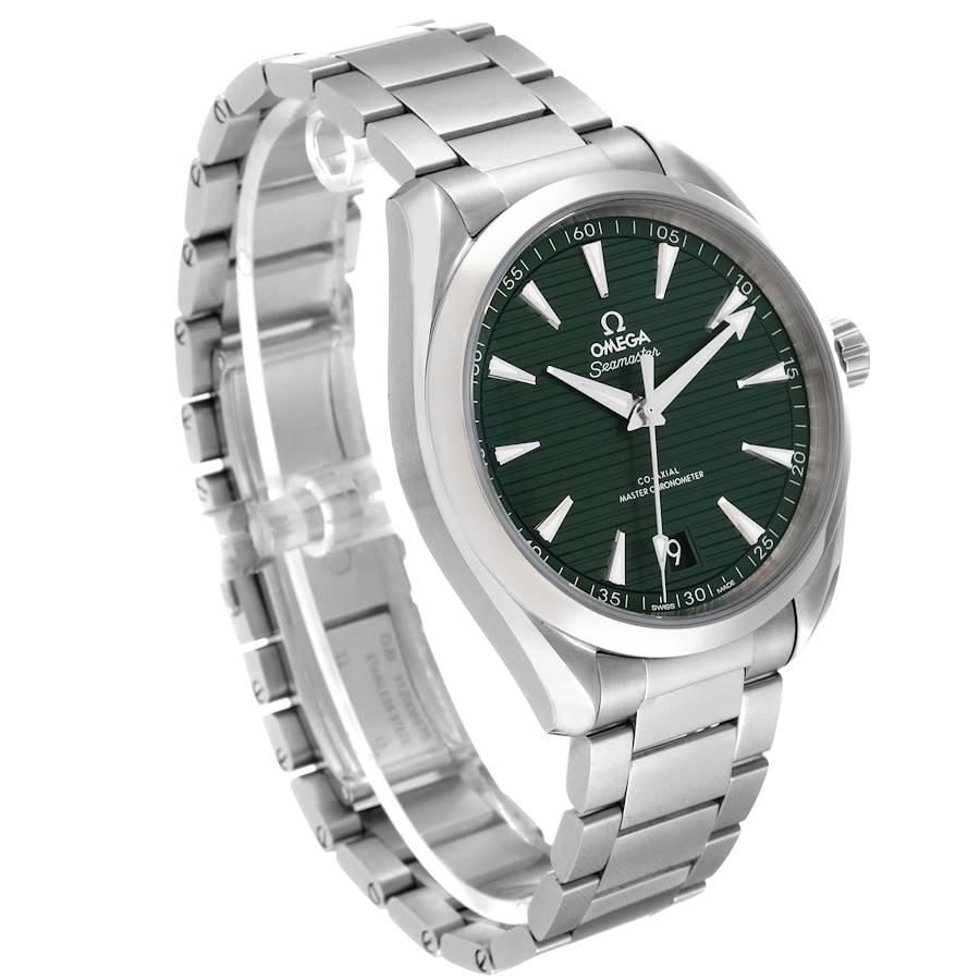 Omega Seamaster Aqua Terra Grünes Zifferblatt Stahluhr 220.10.41.21.10.001 Boxkarte im Zustand „Hervorragend“ im Angebot in Atlanta, GA