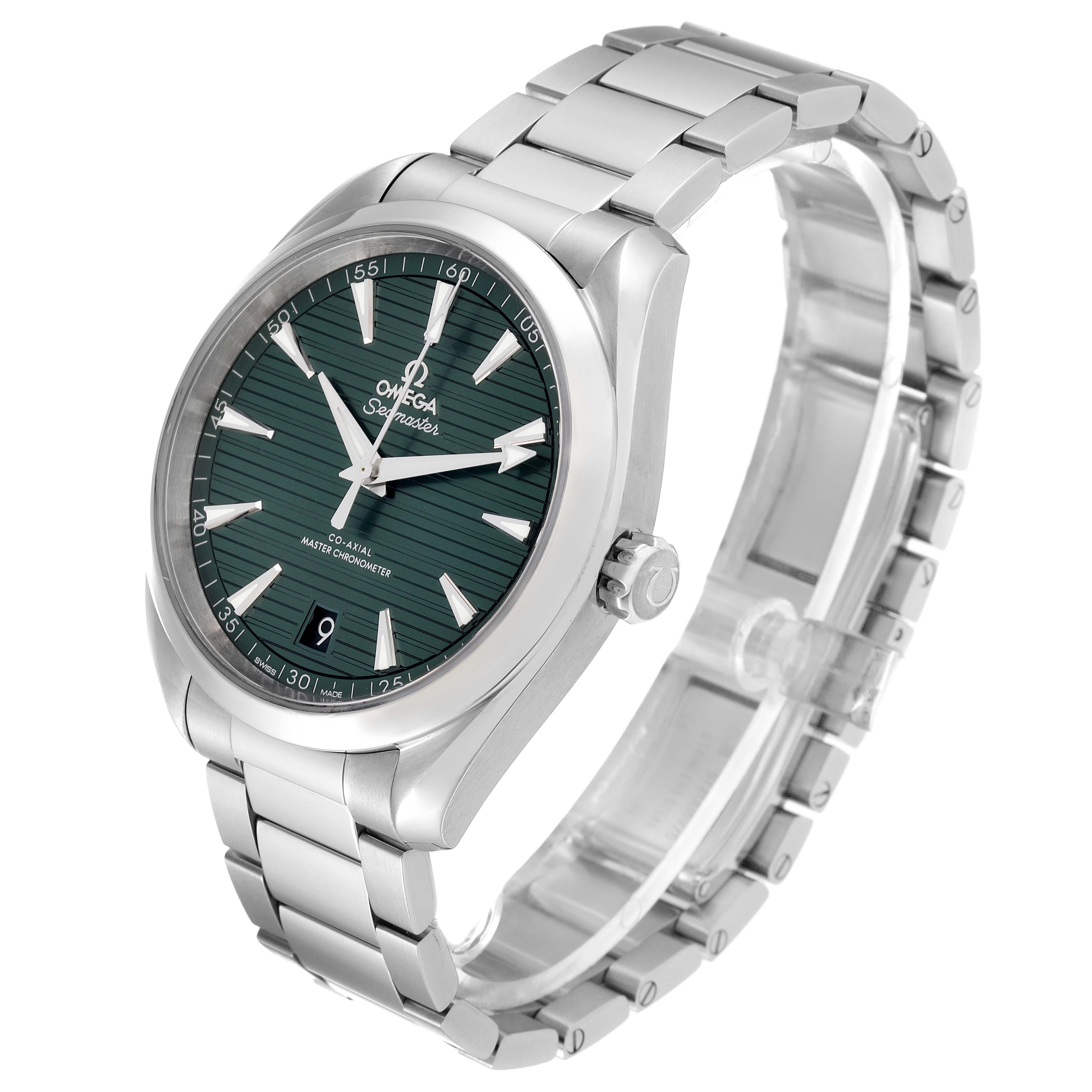 Uomo Omega Seamaster Aqua Terra Quadrante Verde Acciaio Orologio 220.10.41.21.10.001 Scheda Box