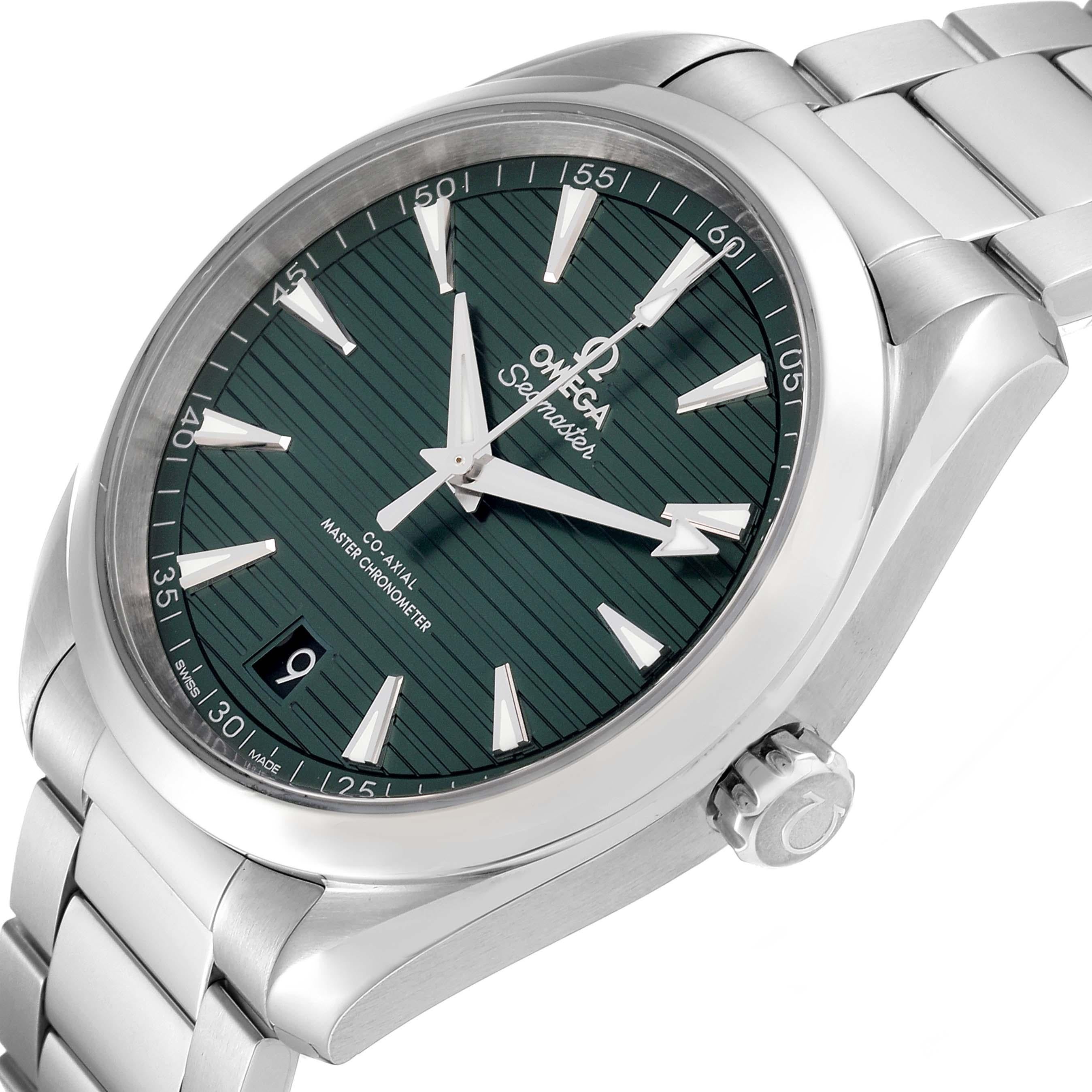 Omega Seamaster Aqua Terra Quadrante Verde Acciaio Orologio 220.10.41.21.10.001 Scheda Box 1