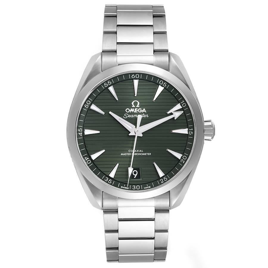Omega Seamaster Aqua Terra Green Dial Steel Watch 220.10.41.21.10.001 Unworn. Automatic self-winding movement. Stainless steel round case 41 mm in diameter. Case thickness 13.2 mm. Exhibition sapphire case back. Stainless steel smooth bezel. Scratch