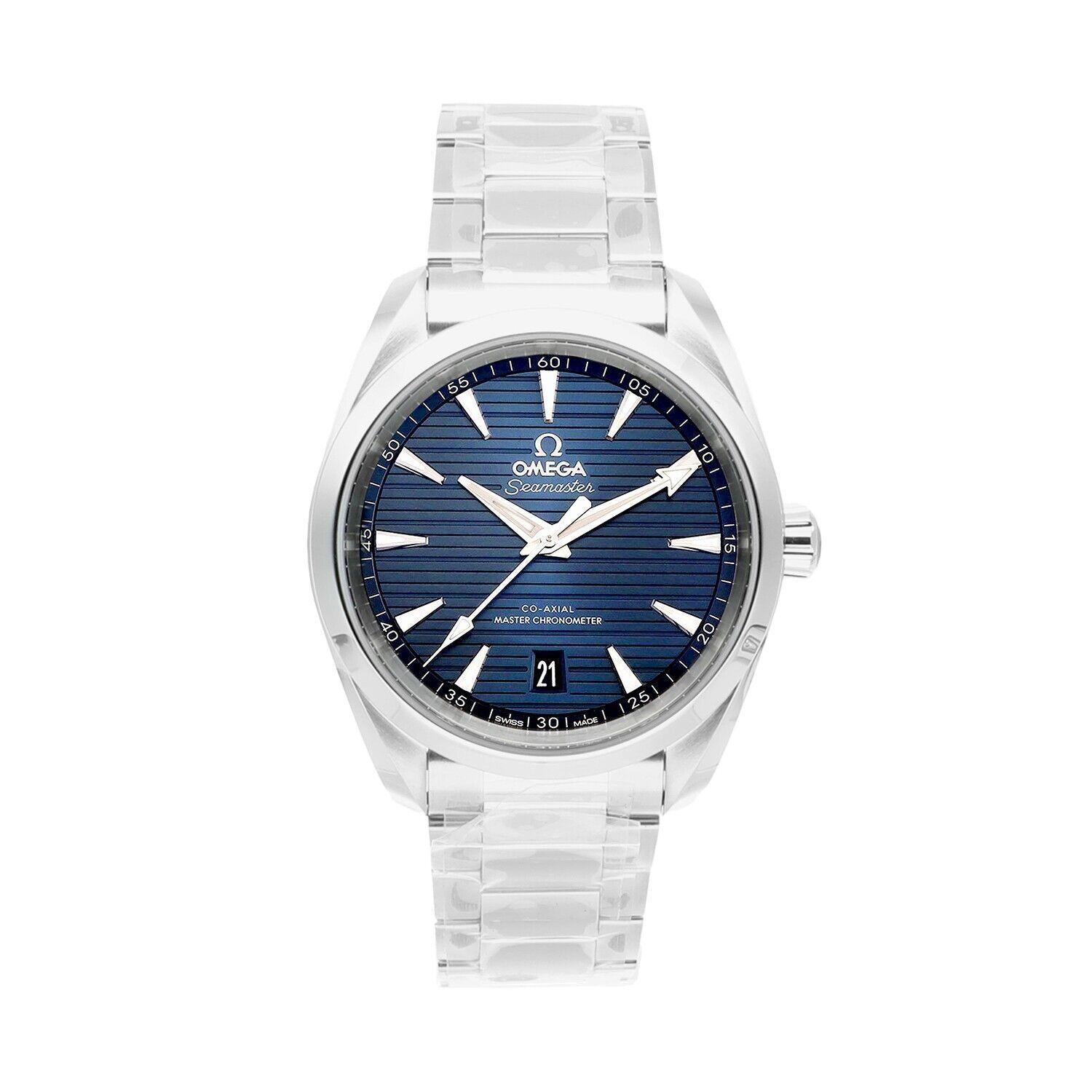 The Seamaster Aqua Terra is a superb tribute to OMEGA’s rich maritime heritage. In this 38mm model, the symmetrical case has been crafted from stainless steel, with a wave-edged design featured on the back.
The blue dial is sun-brushed and is