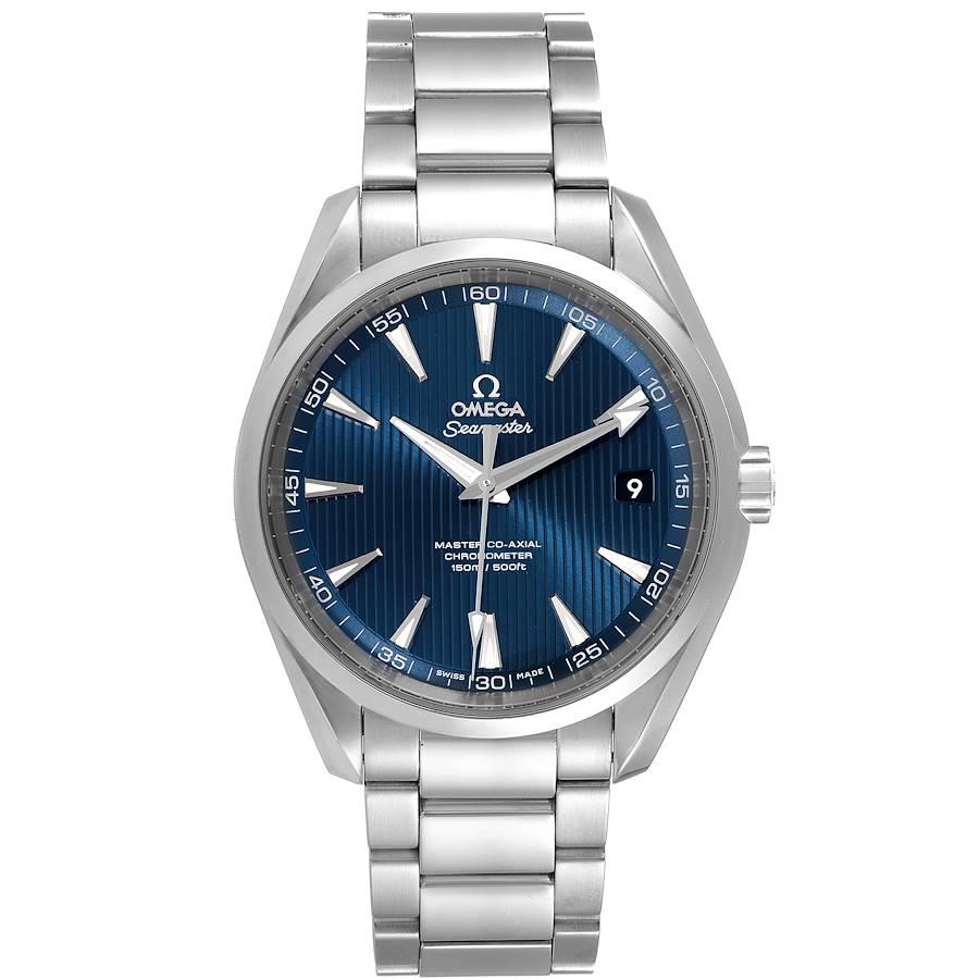 Omega Seamaster Aqua Terra Mens Steel Watch 231.10.42.21.03.001 Box Card. Automatic self-winding movement. Stainless steel round case 41.5 mm in diameter. Transparent case back. Stainless steel smooth bezel. Scratch resistant sapphire crystal.