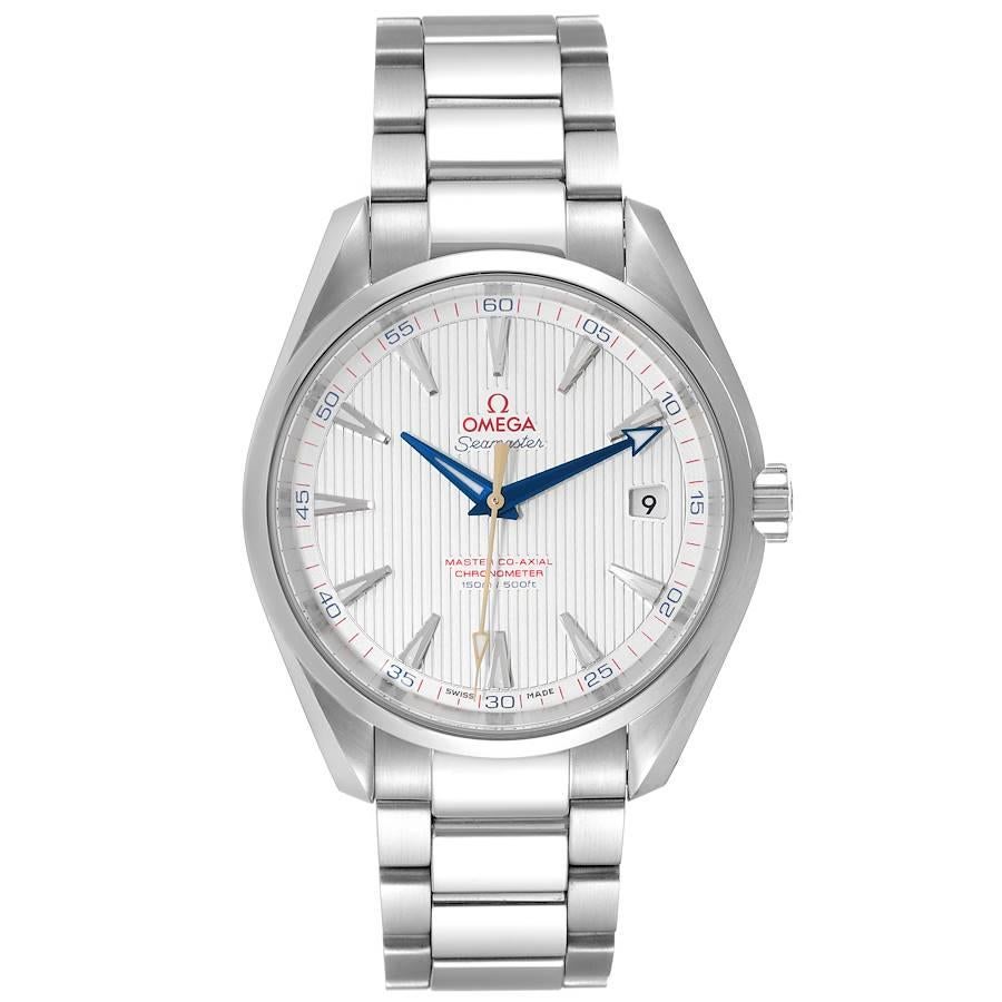 Omega Seamaster Aqua Terra Mens Watch 231.10.42.21.02.004 Box Card. Automatic self-winding movement. Stainless steel round case 41.5 mm in diameter. Transparent case back. Stainless steel smooth bezel. Scratch resistant sapphire crystal. Silver dial