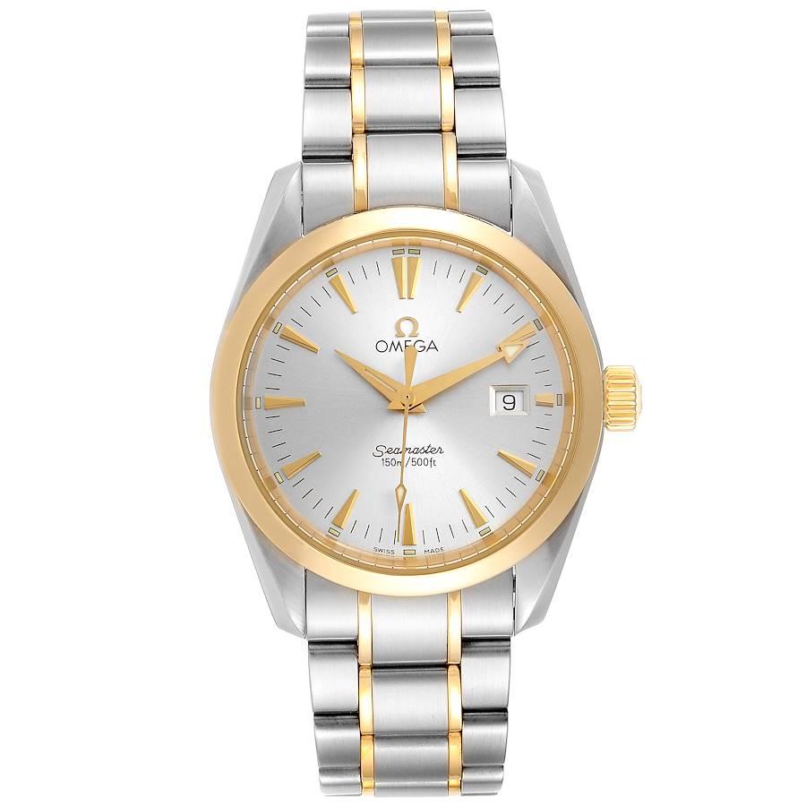 Omega Seamaster Aqua Terra Midsize Steel Yellow Gold Watch 2318.30.00. Quartz precision movement with rhodium-plated finish. Caliber 1538. Stainless steel and yellow gold round case 36.2 mm in diameter. Yellow gold smooth bezel. Scratch resistant