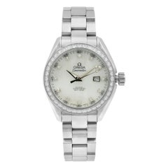 Used Omega Seamaster Aqua Terra MOP Diamond 1.75cttw Ladies Watch 231.15.34.20.55.001