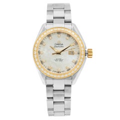 Used Omega Seamaster Aqua Terra MOP Diamond Dial Ladies Watch 231.25.34.20.55.003