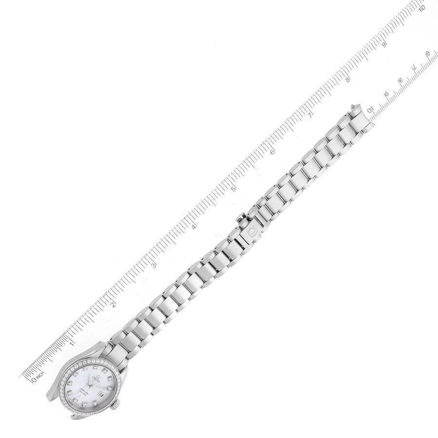 Omega Seamaster Aqua Terra Madreperla Diamante Acciaio Orologio da donna 2579.75.00 1
