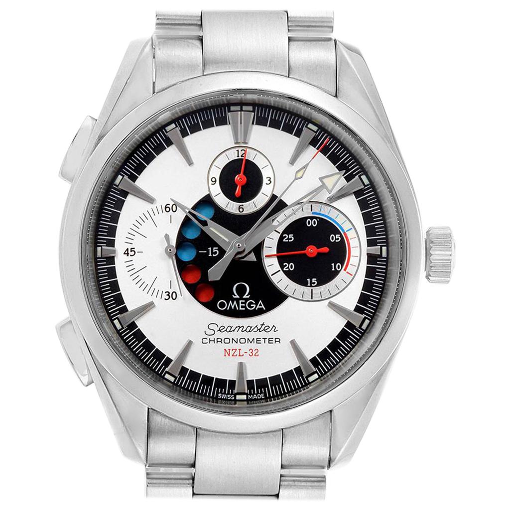 Omega Seamaster Aqua Terra NZL-32 Regatta Chronograph Watch 2513.30.00 For Sale