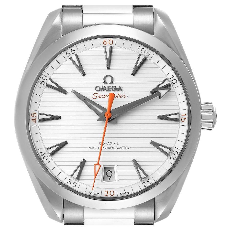 Omega Seamaster Aqua Terra Orange Hand Watch 220.10.41.21.02.001 Box Card For Sale