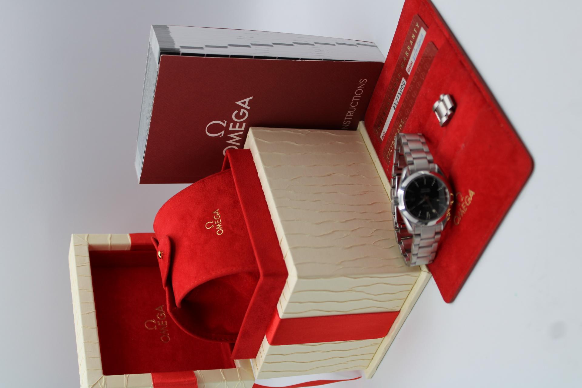 Omega Seamaster Aqua Terra Cuarzo 29,2 mm  Juego completo 2013 Esfera negra en venta 9