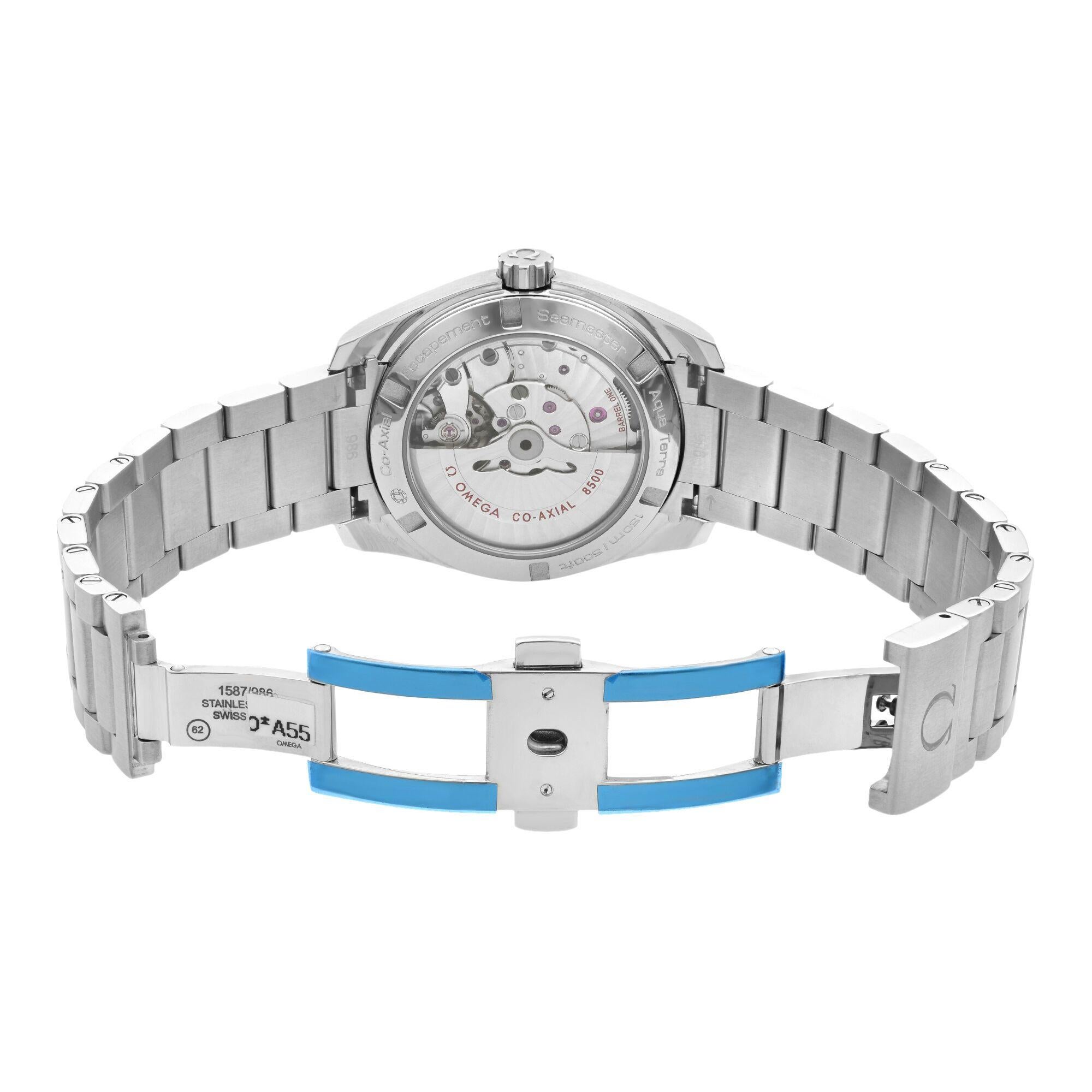 Modern Omega Seamaster Aqua Terra Steel Diamond Black Dial Watch 231.15.39.21.51.001