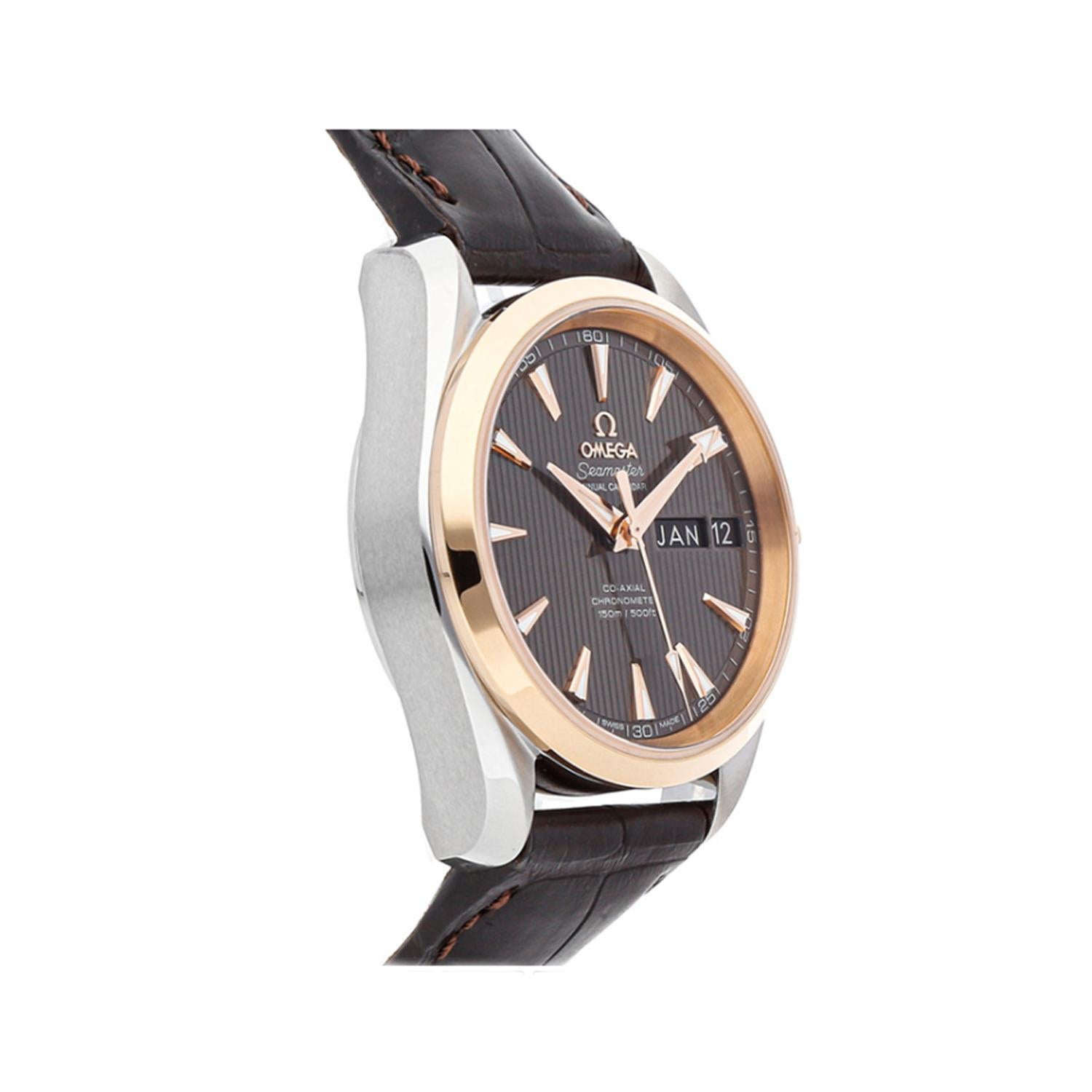 Omega Seamaster Aqua Terra Steel Rose Gold Grey Dial Watch 231.23.39.22.06.001 In New Condition In New York, NY