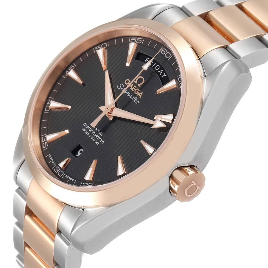 Omega Seamaster Aqua Terra Steel Rose Gold Watch 231.20.42.22.06.001 Box Crad In Excellent Condition In Atlanta, GA