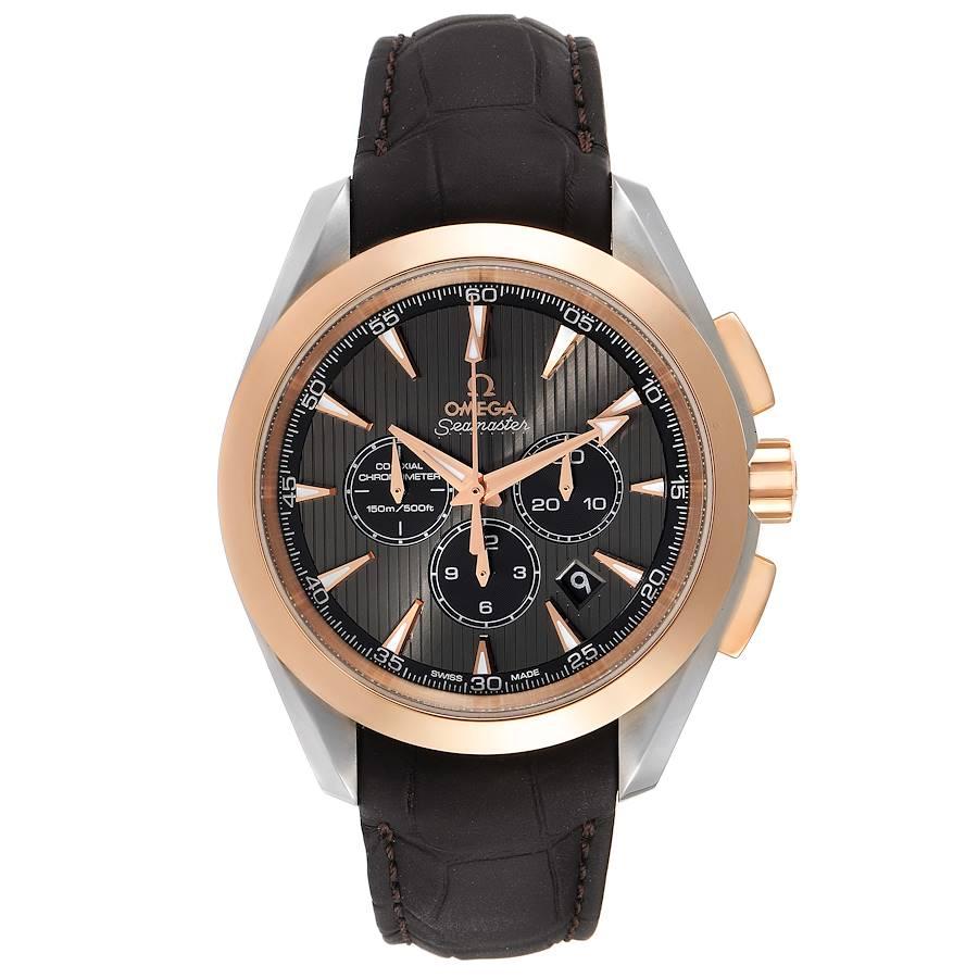 Omega Seamaster Aqua Terra Steel Rose Gold Watch 231.23.44.50.06.001 Unworn. Automatic self-winding movement with Co-Axial Escapement for greater precision, stability and durability. Free sprung-balance. Stainless steel round case 44.0 mm in