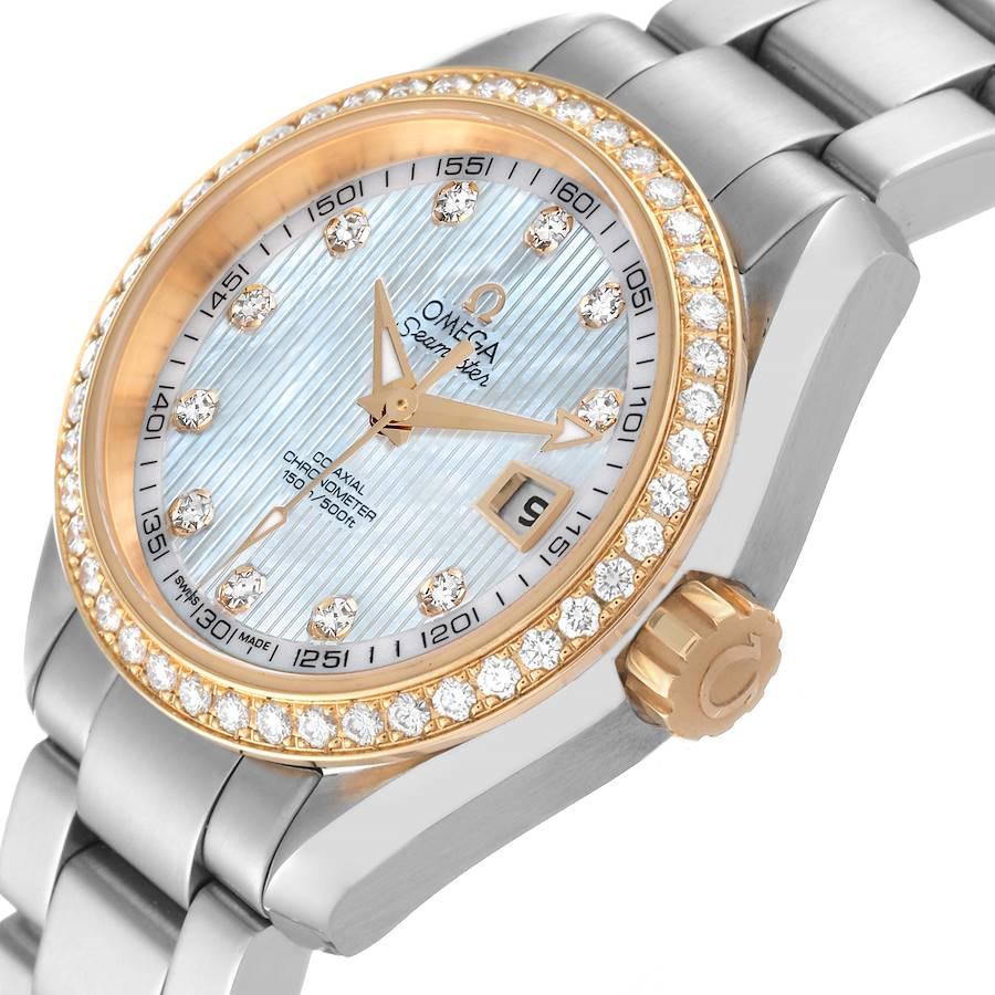Omega Seamaster Aqua Terra Steel Yellow Gold Diamond Watch 231.25.30.20.55.004 For Sale 1