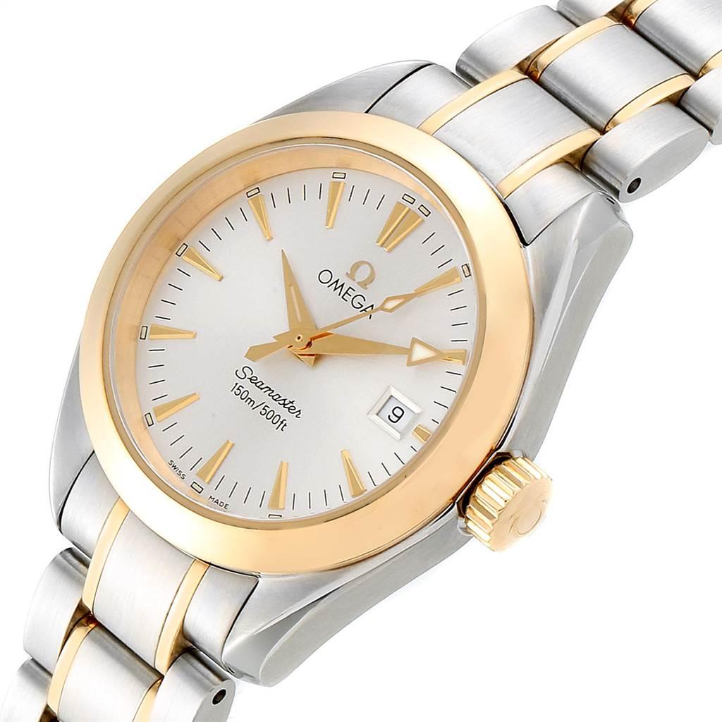 Omega Seamaster Aqua Terra Steel Yellow Gold Ladies Watch 2377.30.00 In Excellent Condition For Sale In Atlanta, GA