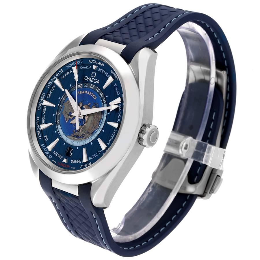 Uomo Omega Seamaster Aqua Terra Worldtimer GMT Orologio 220.12.43.22.03.001 Scheda Box