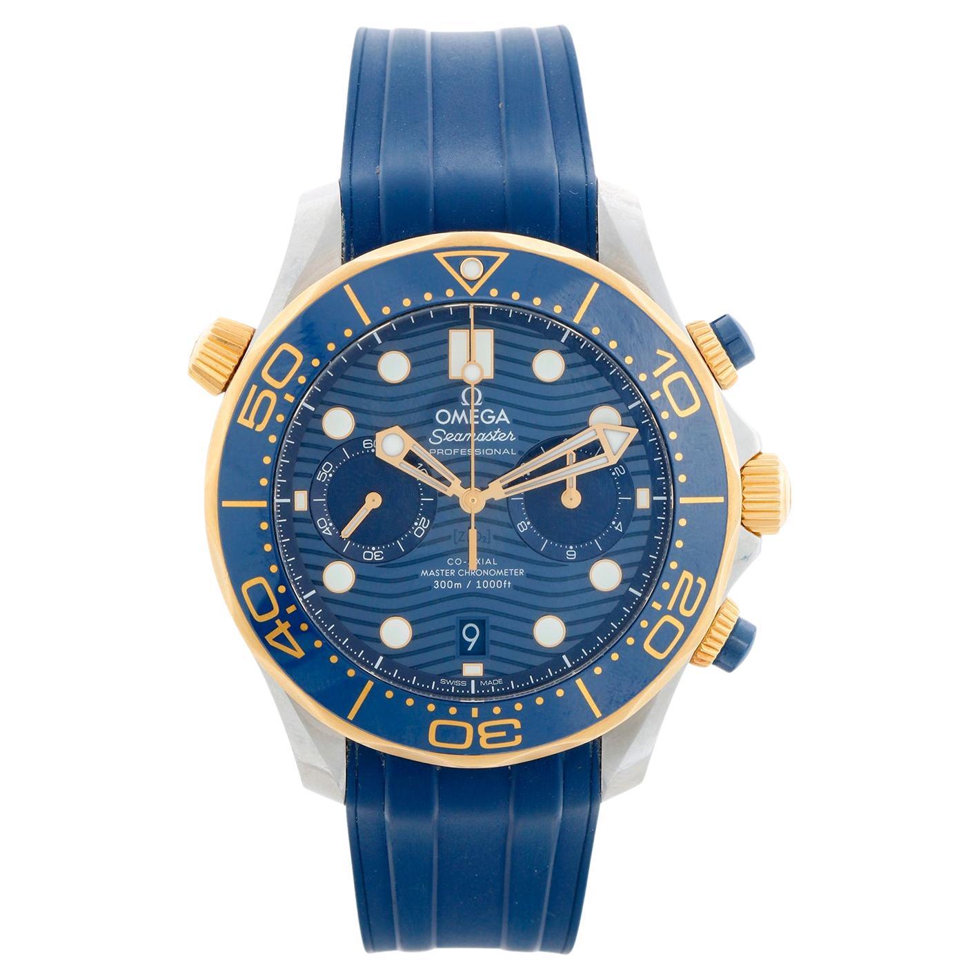 Omega Seamaster Automatic Chronometer Steel
18K Yellow Gold Blue Dial Men
s Wa