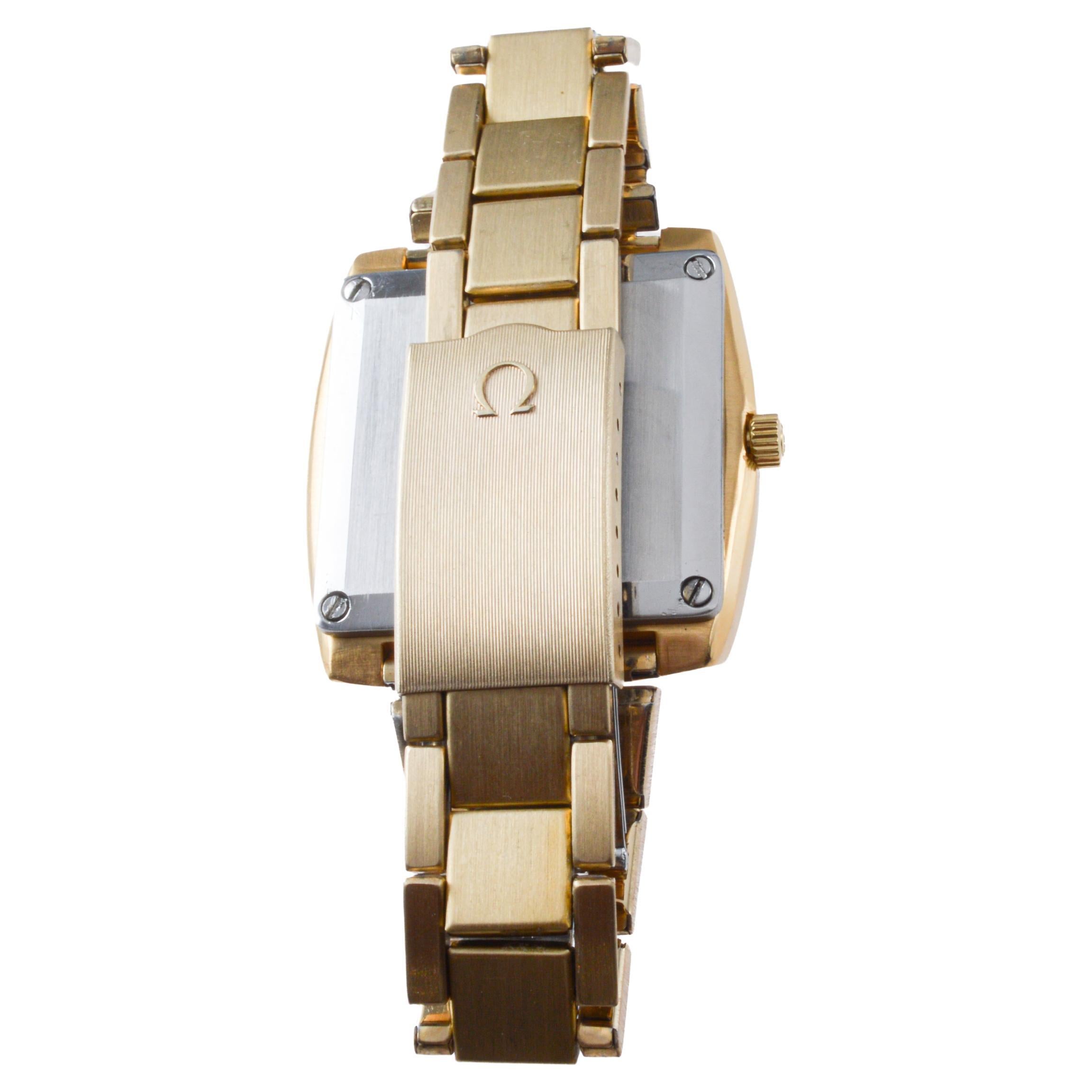 Omega Seamaster Automatic Gold Filled Modernist Bracelet Watch from 1970's For Sale 1