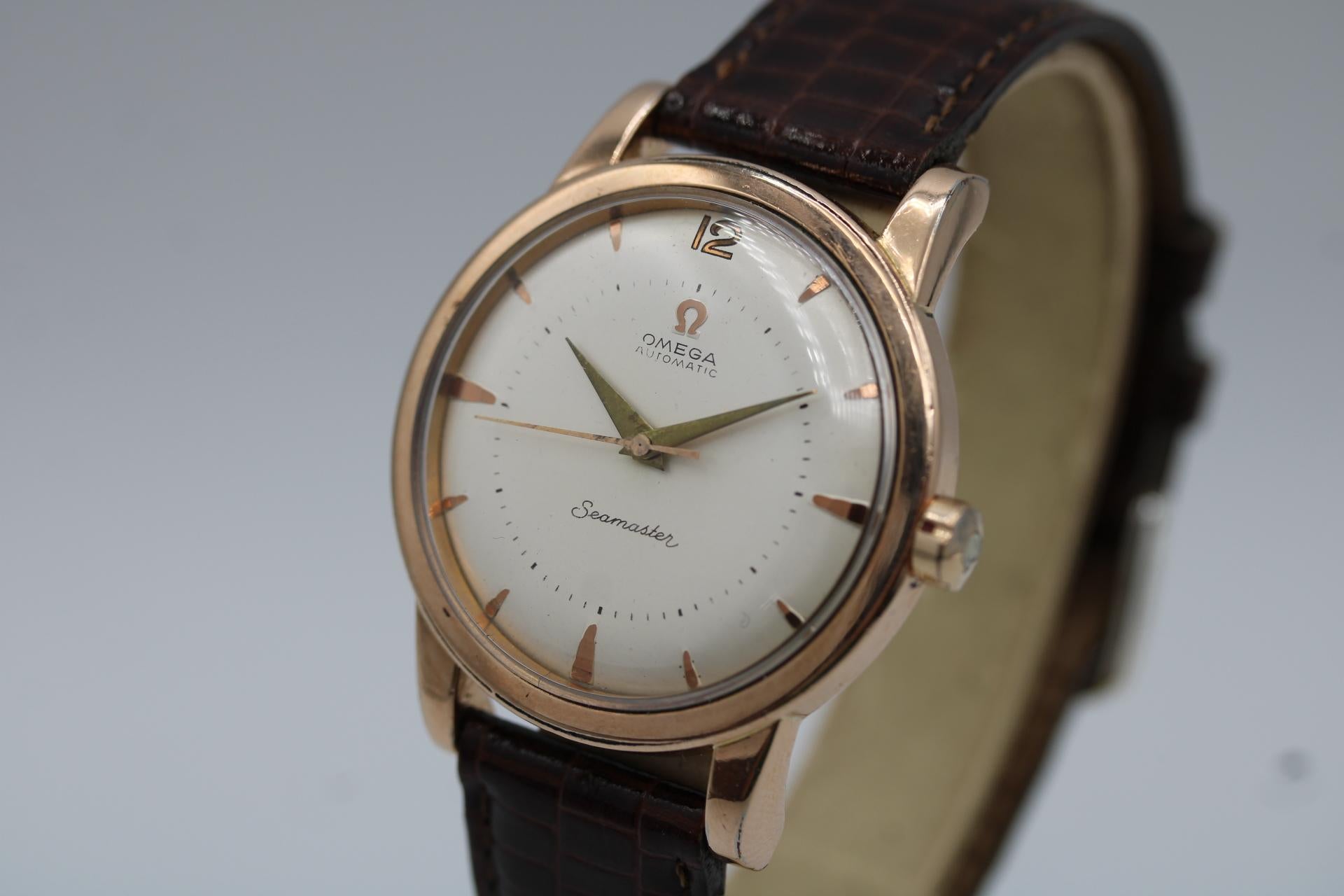 Omega Seamaster Automatic Ref. 2494-2  Gold Plated  Circa 1950s  Calibre 354 In Good Condition In London, GB