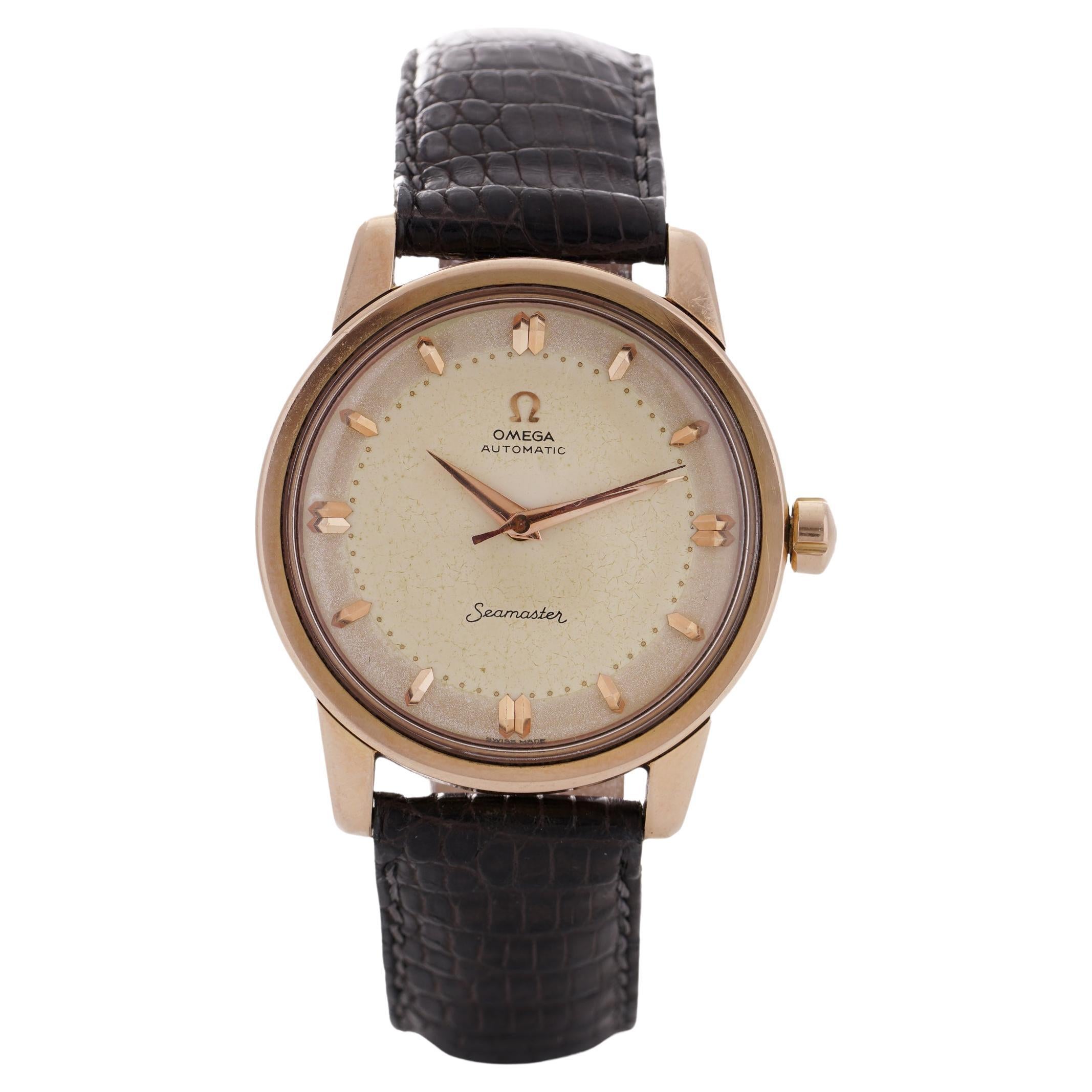 Montre-bracelet pour homme Omega Seamaster Automatic Vintage Cal. 501 en or rose 18kt. en vente