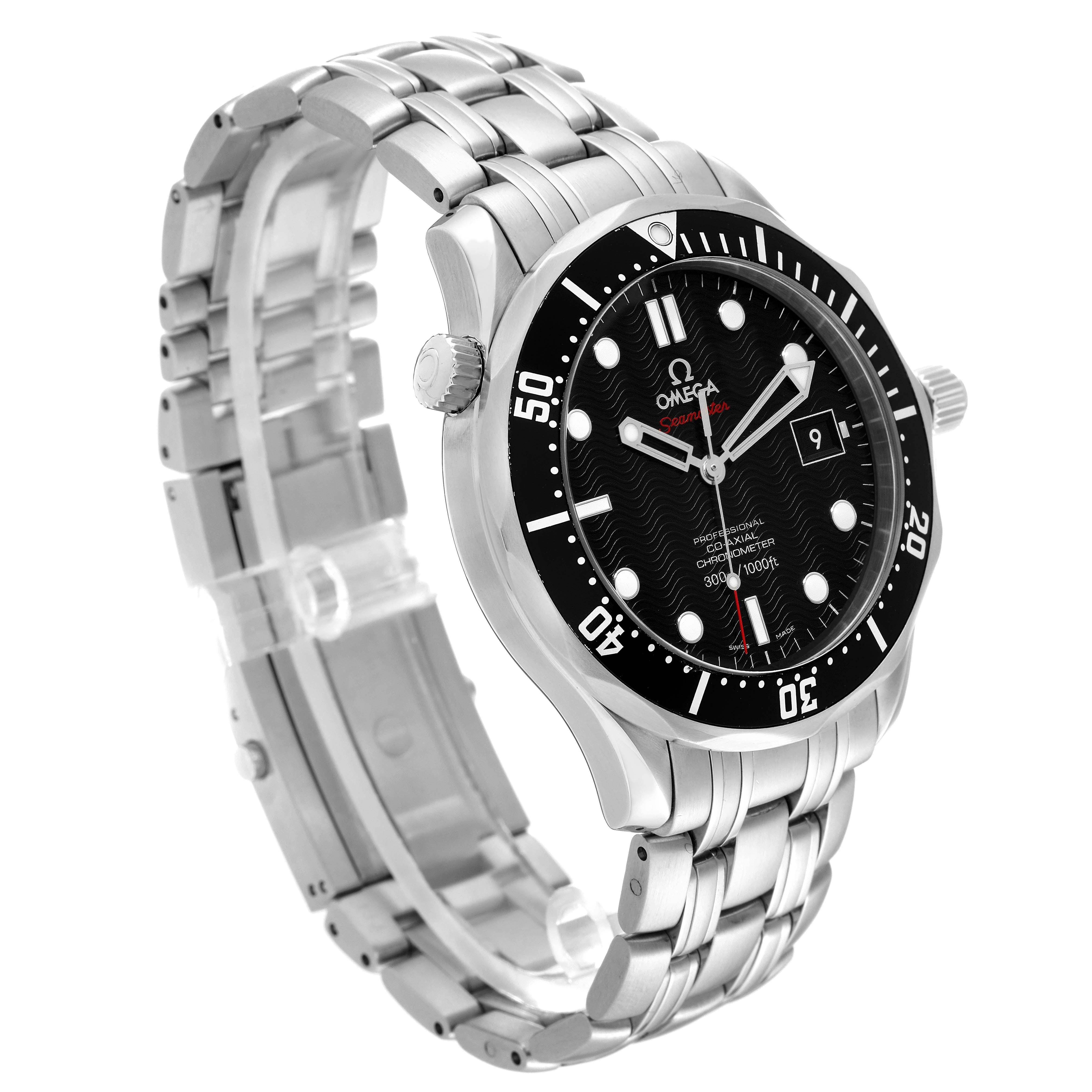 Men's Omega Seamaster Black Dial Steel Mens Watch 212.30.41.20.01.002 Box Card For Sale