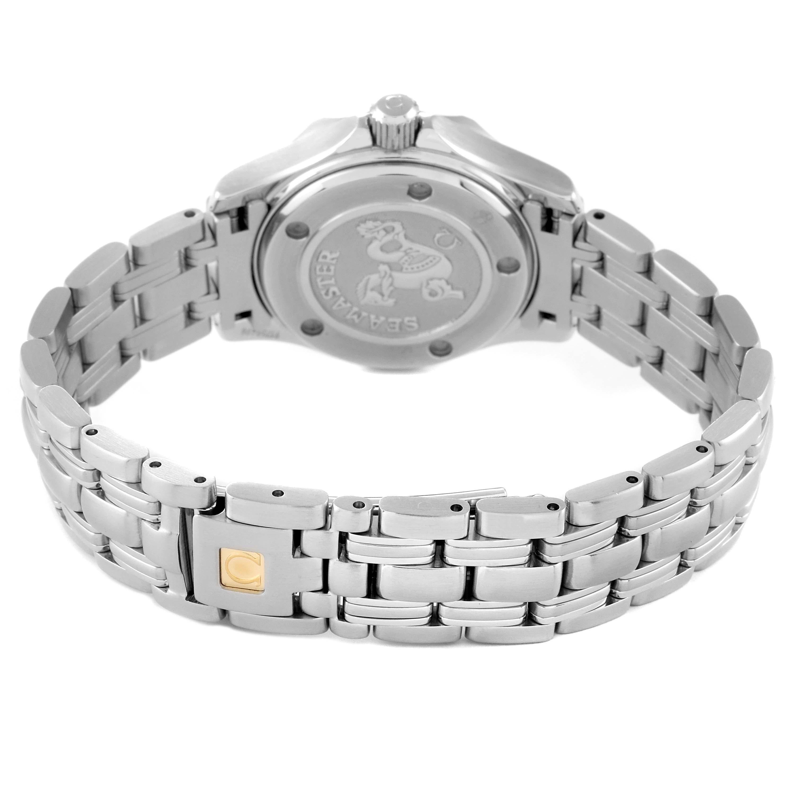 Omega Seamaster Stahl-Damenuhr mit schwarzem Diamant-Zifferblatt 212.30.28.61,51,001 Kartenetui 4
